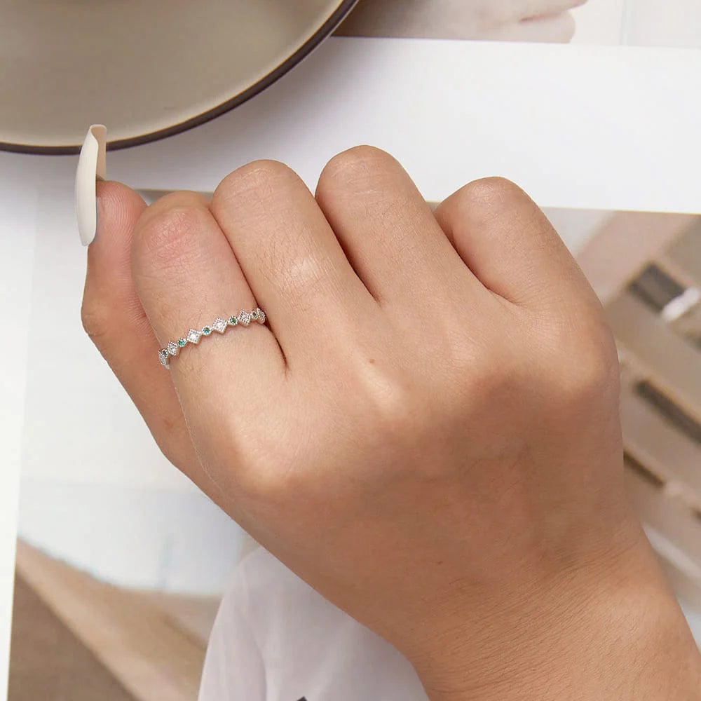 Solid 925 Sterling Silver Diamond Cut Duchess Slim Ring