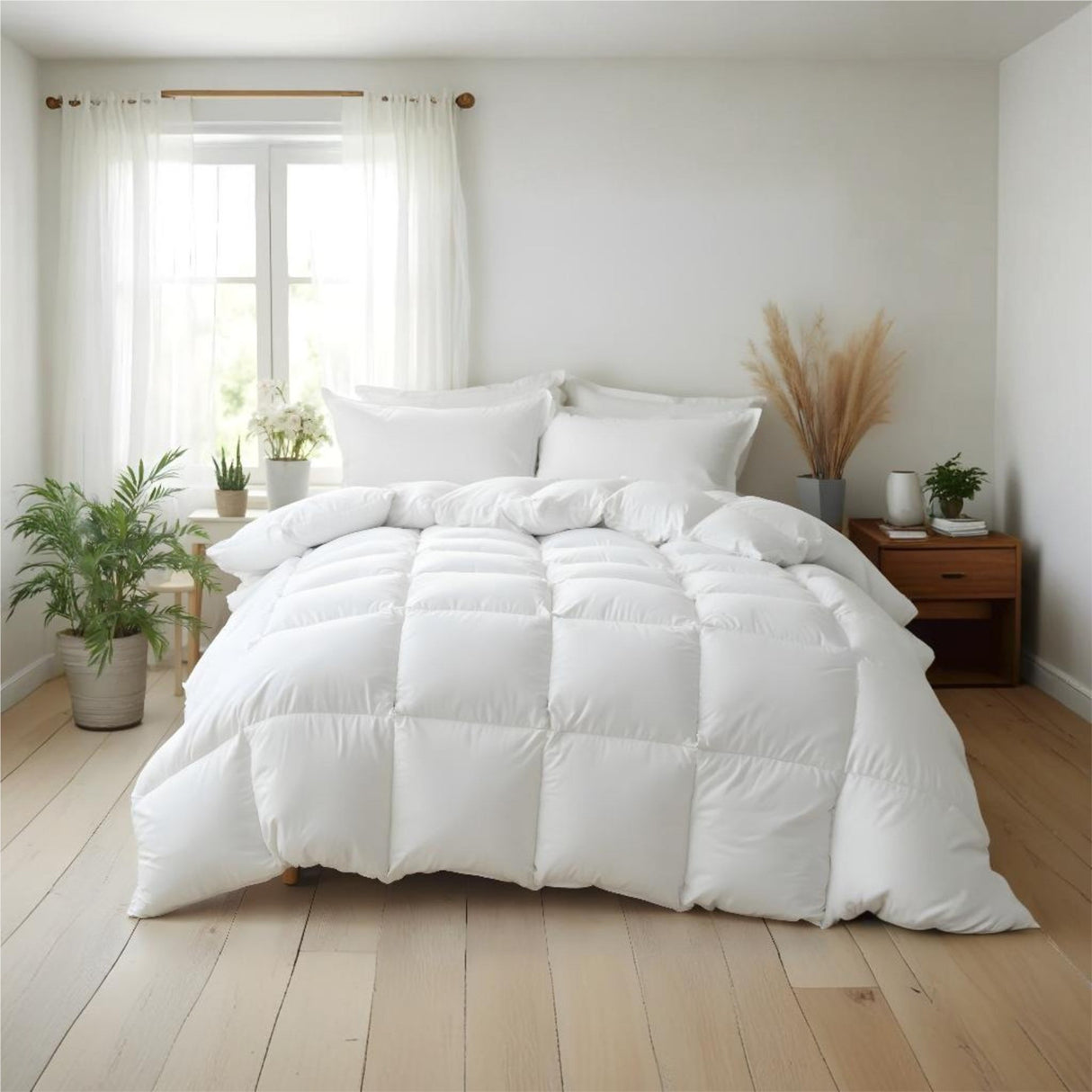Royal Comfort Duck Feather And Down Quilt 95% Feather 5% Down 500GSM White Cotton