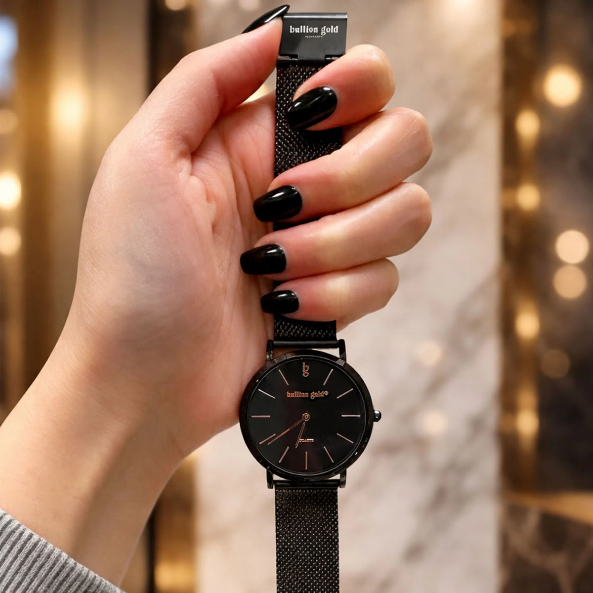 Bullion Gold Bullion Gold Timeless Dream Watch - Black and Rose Gold