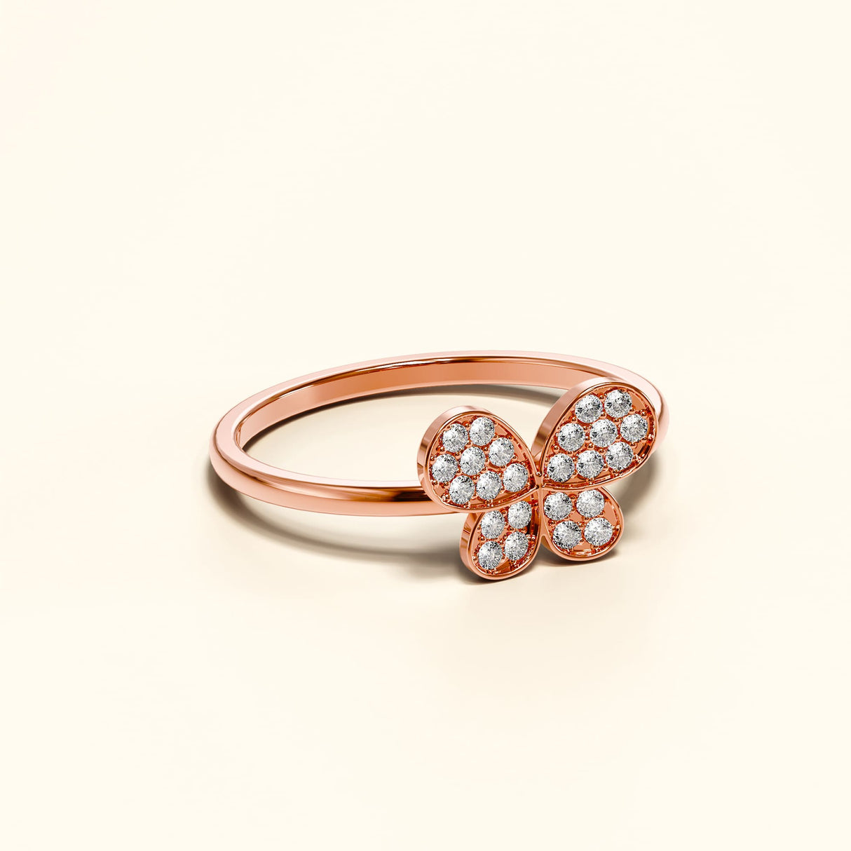 Bullion Gold Butterfly CZ Ring