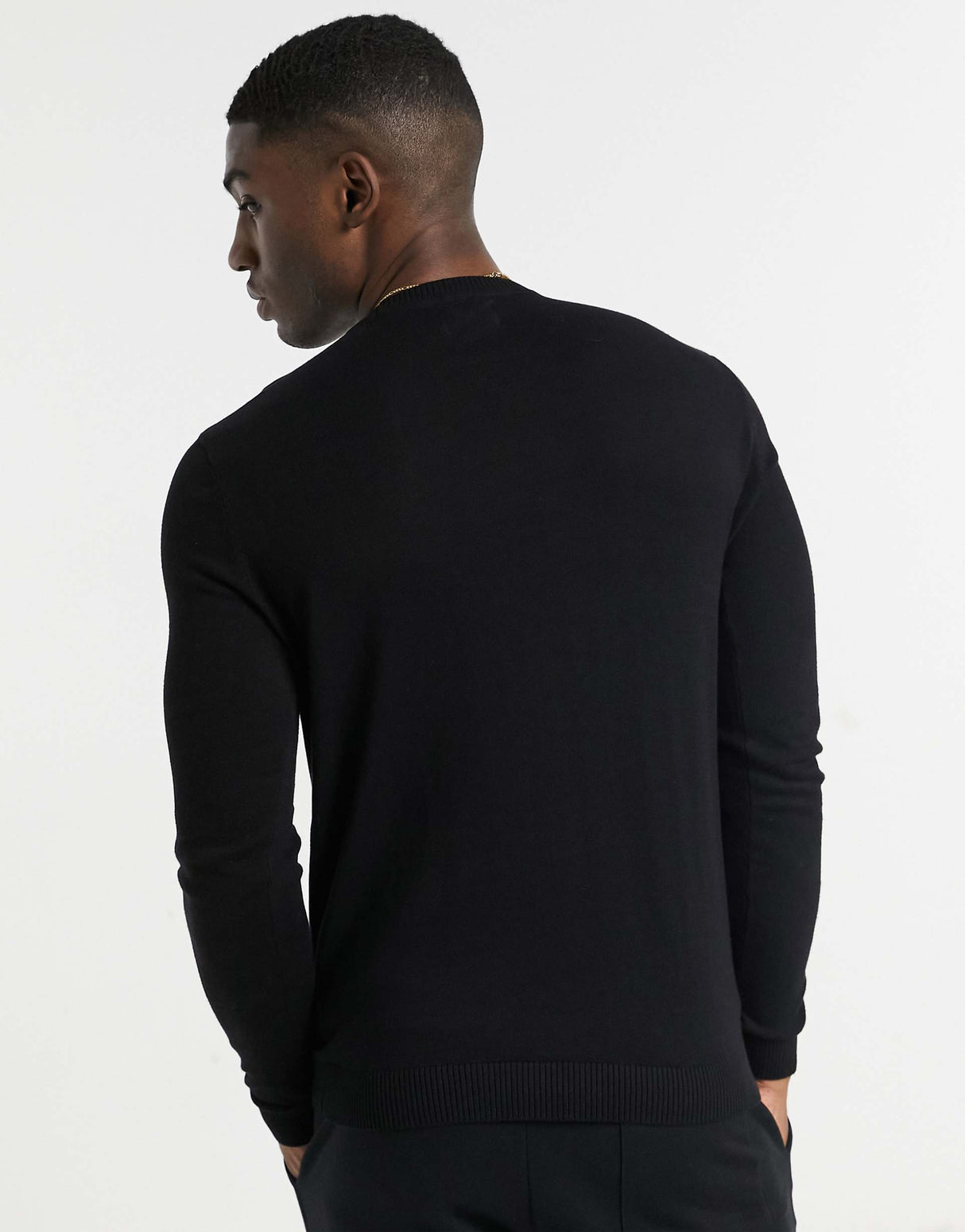 Asos Design Cotton Jumper In Black