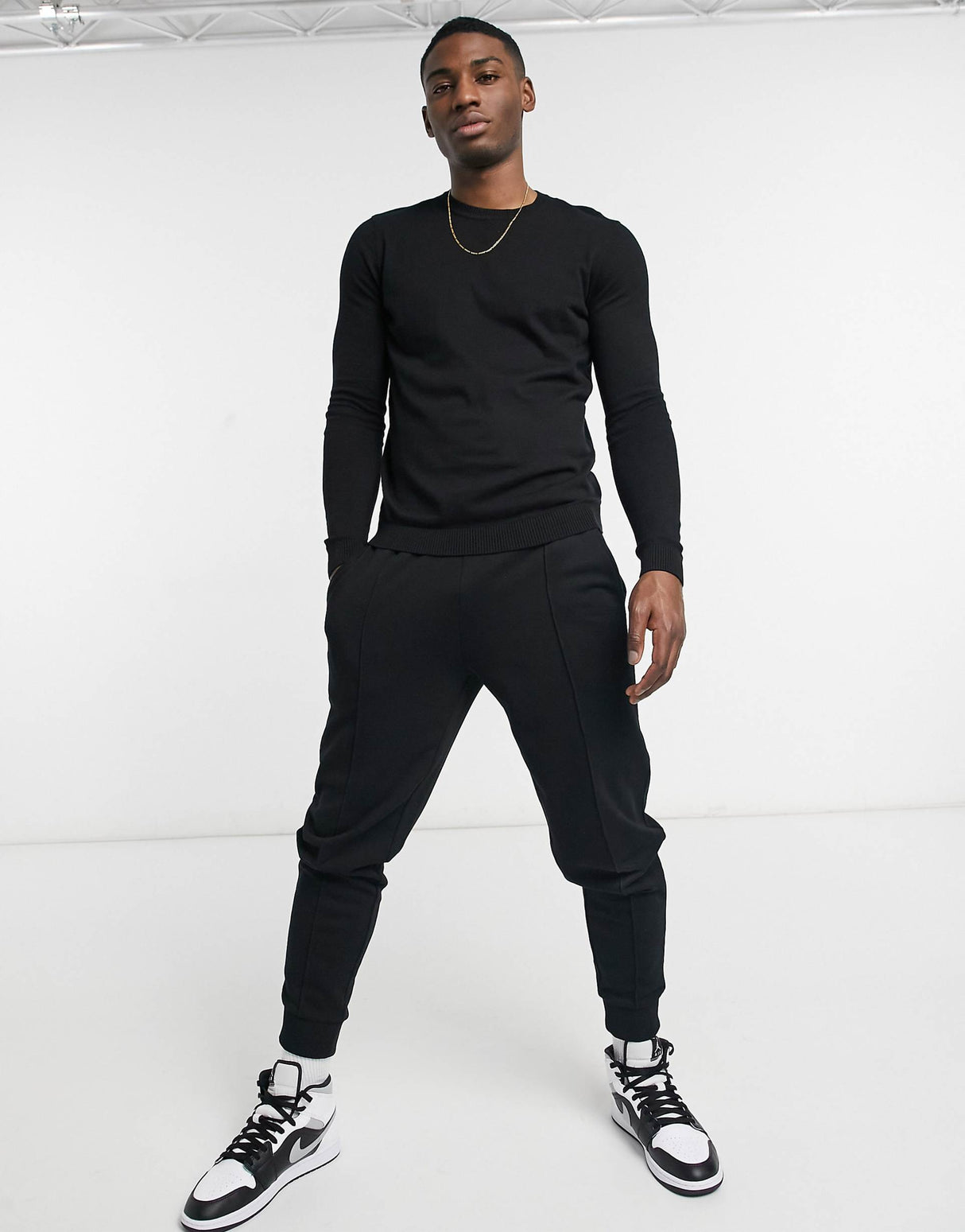 Asos Design Cotton Jumper In Black