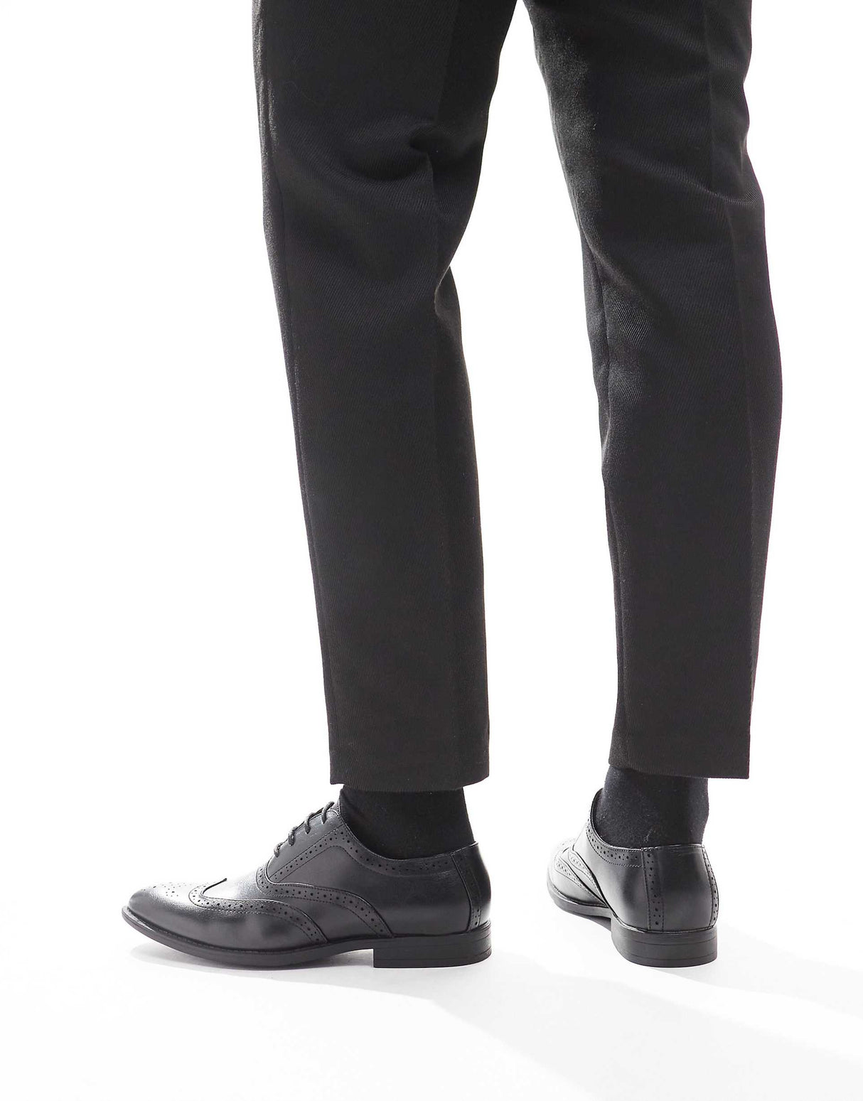 Asos Design Creeper Brogue Shoes In Black Faux Leather