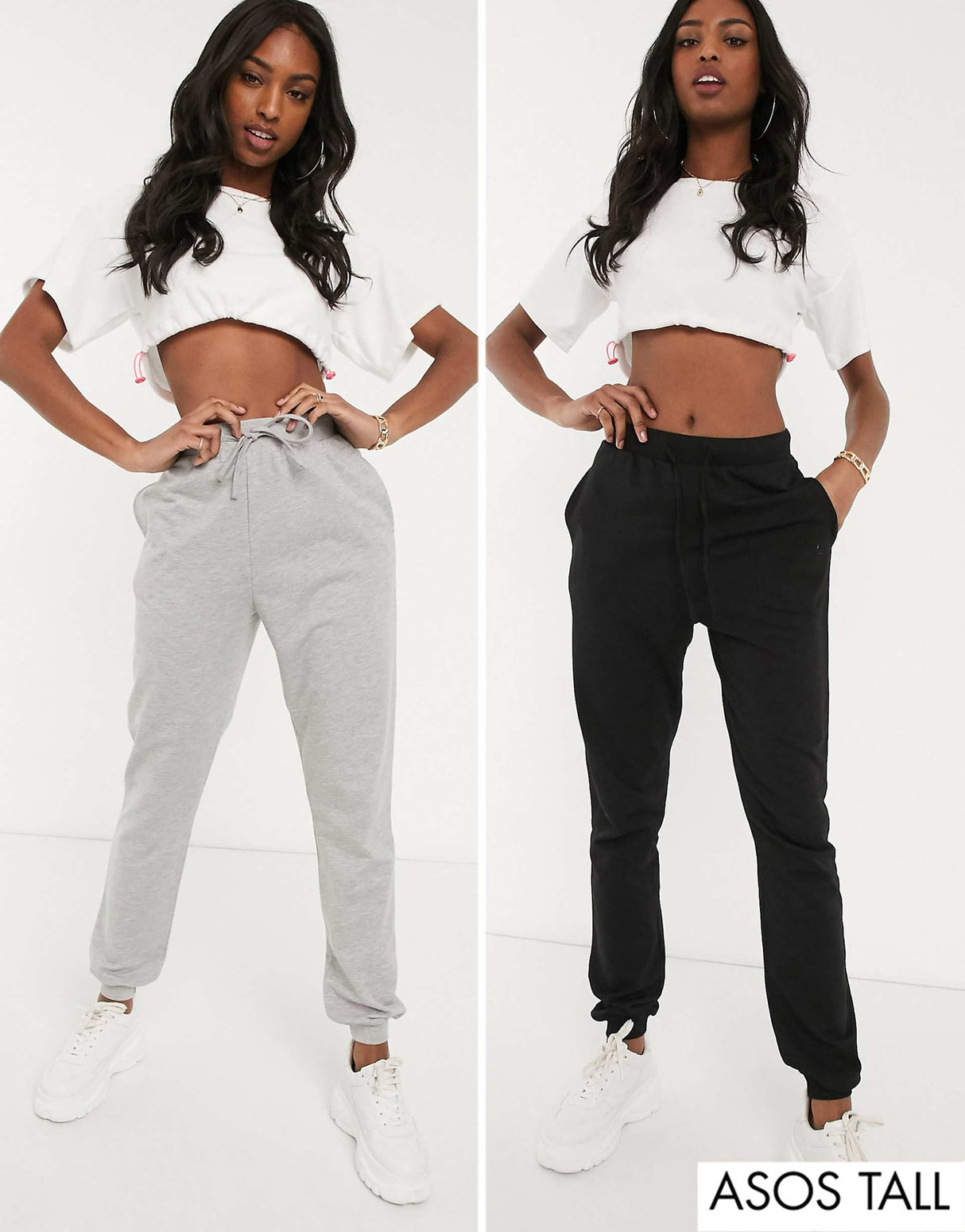 Asos Design Tall Basic Jogger With Tie 2 Pack Save