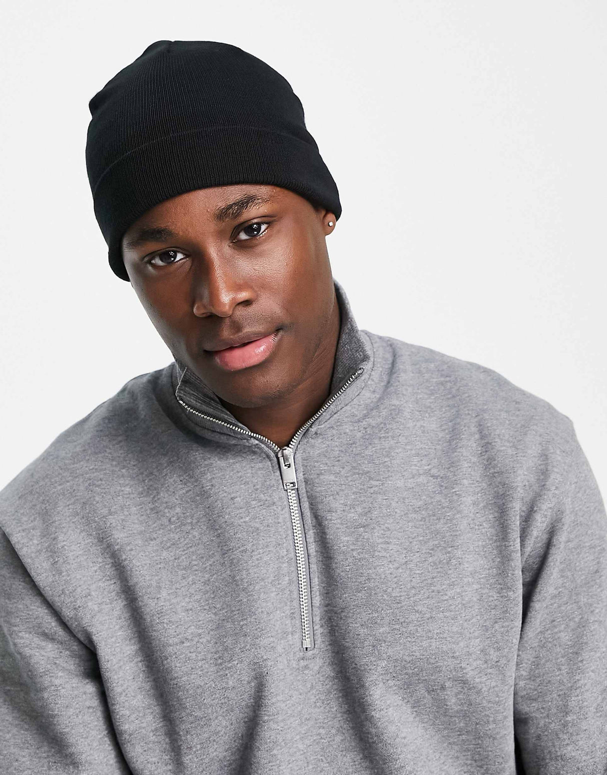 Asos Design Mini Fisherman Beanie In Black