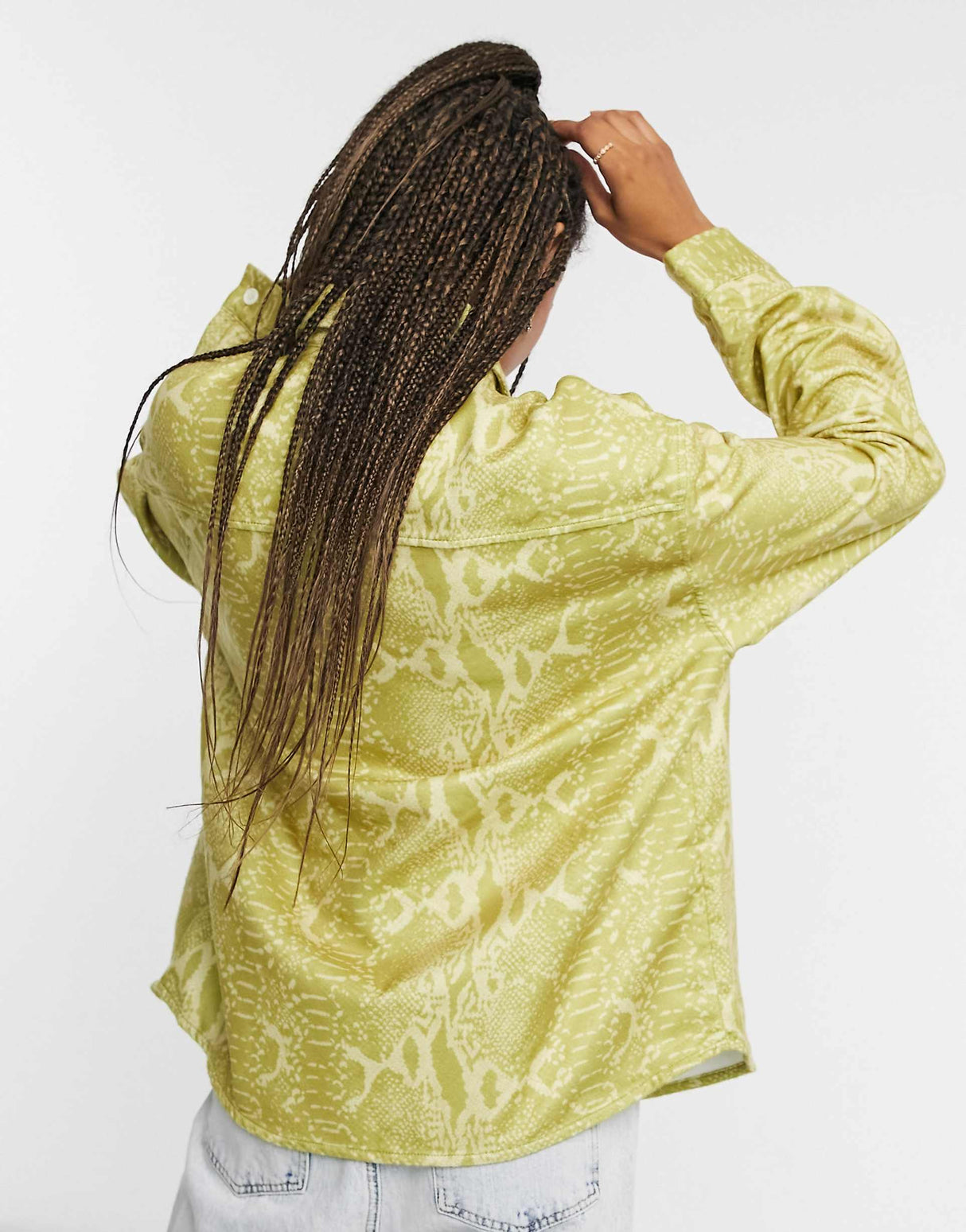 Collusion Felt Shacket In Animal Print