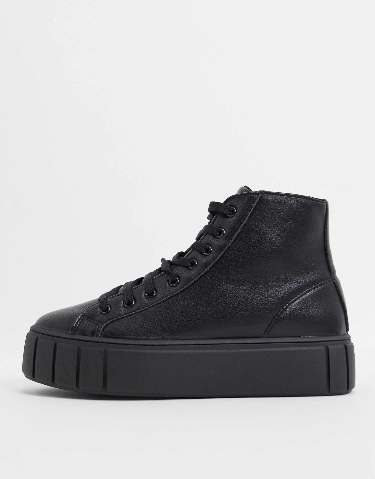 Asos Design Dewy Chunky Hi Top Trainers In Black
