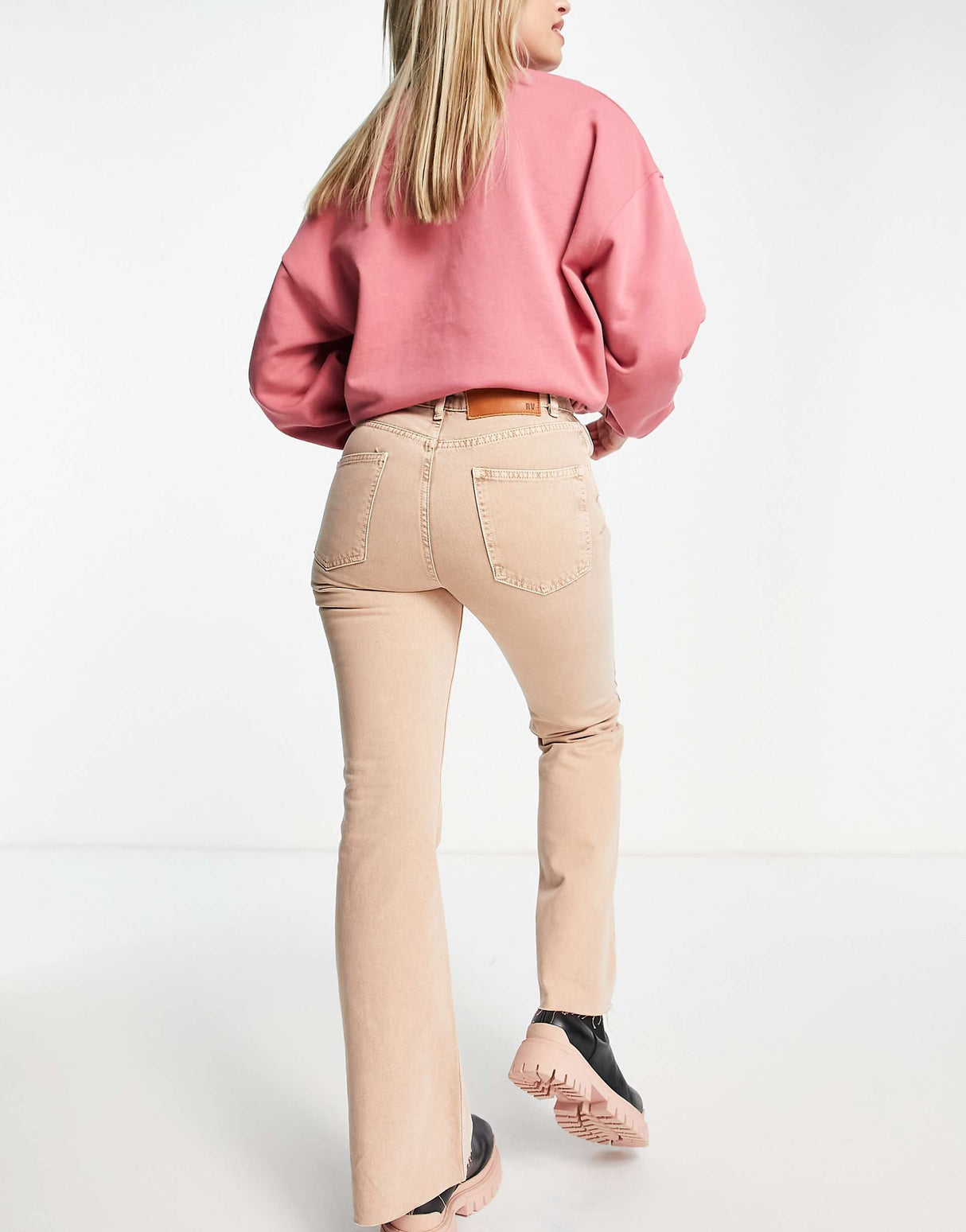 Reclaimed Vintage Inspired '99 Flare Jean In Washed Sand