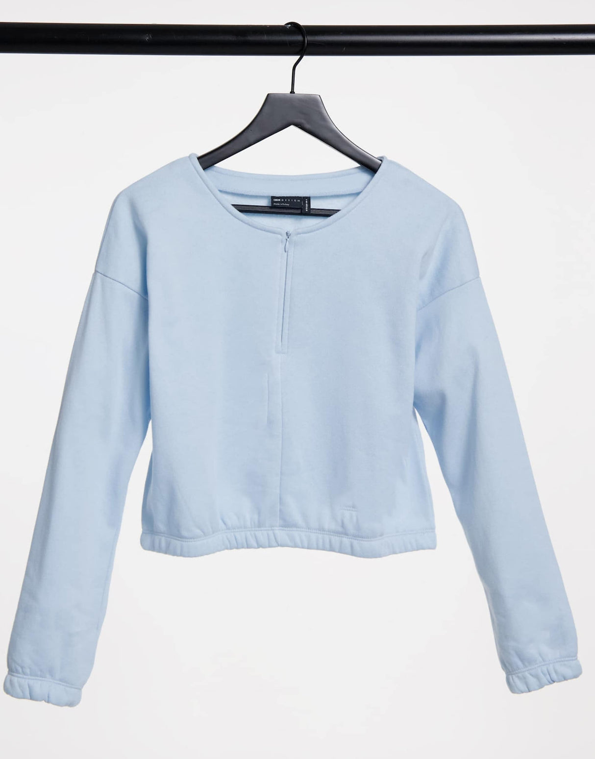 Asos Design Lounge Co-Ord Cropped Sweat With Zip In Blue