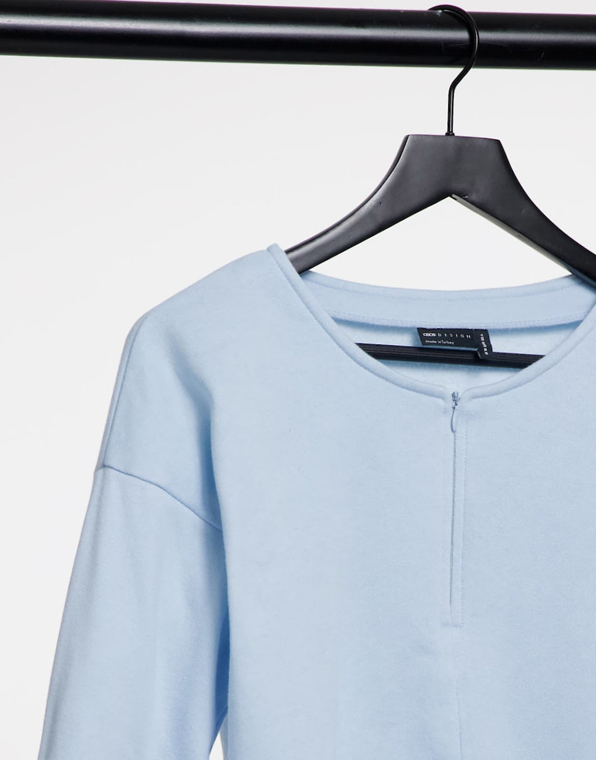 Asos Design Lounge Co-Ord Cropped Sweat With Zip In Blue