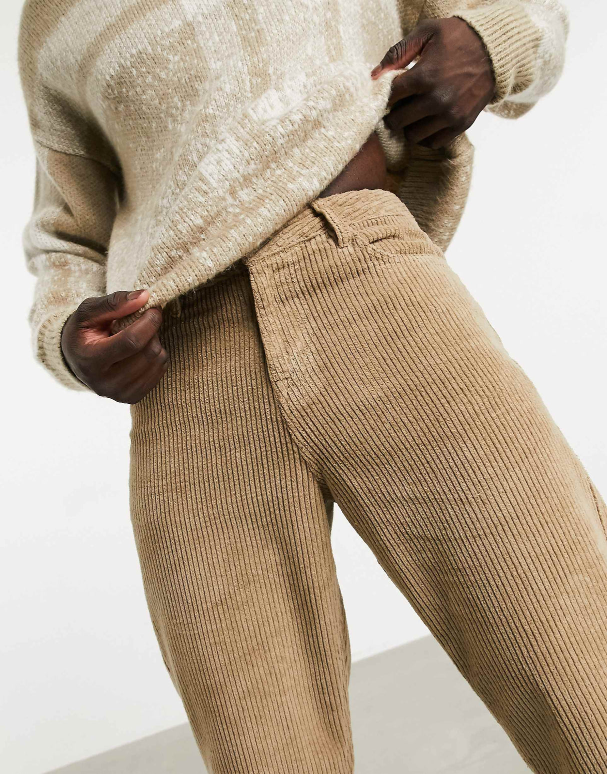 Asos Design Relaxed Tapered Corduroy Jeans In Light Brown