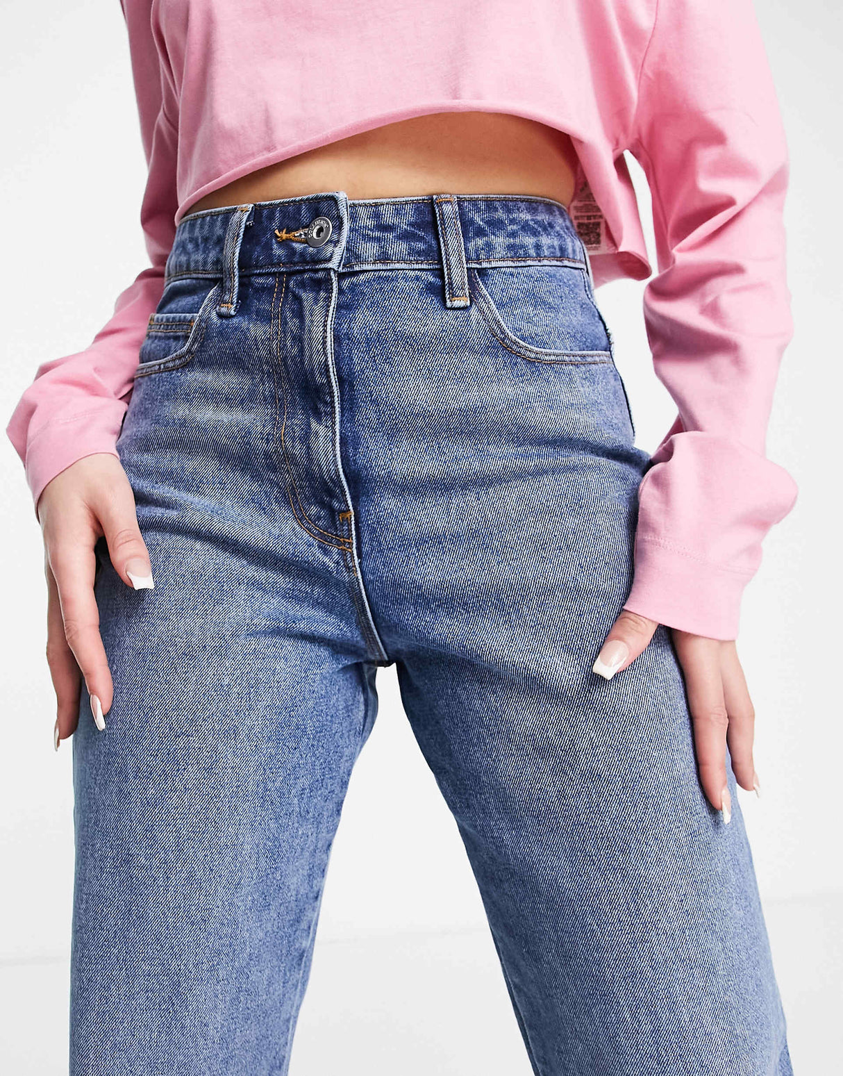 Collusion X005 90S Straight Leg Jean In Mid Wash Blue