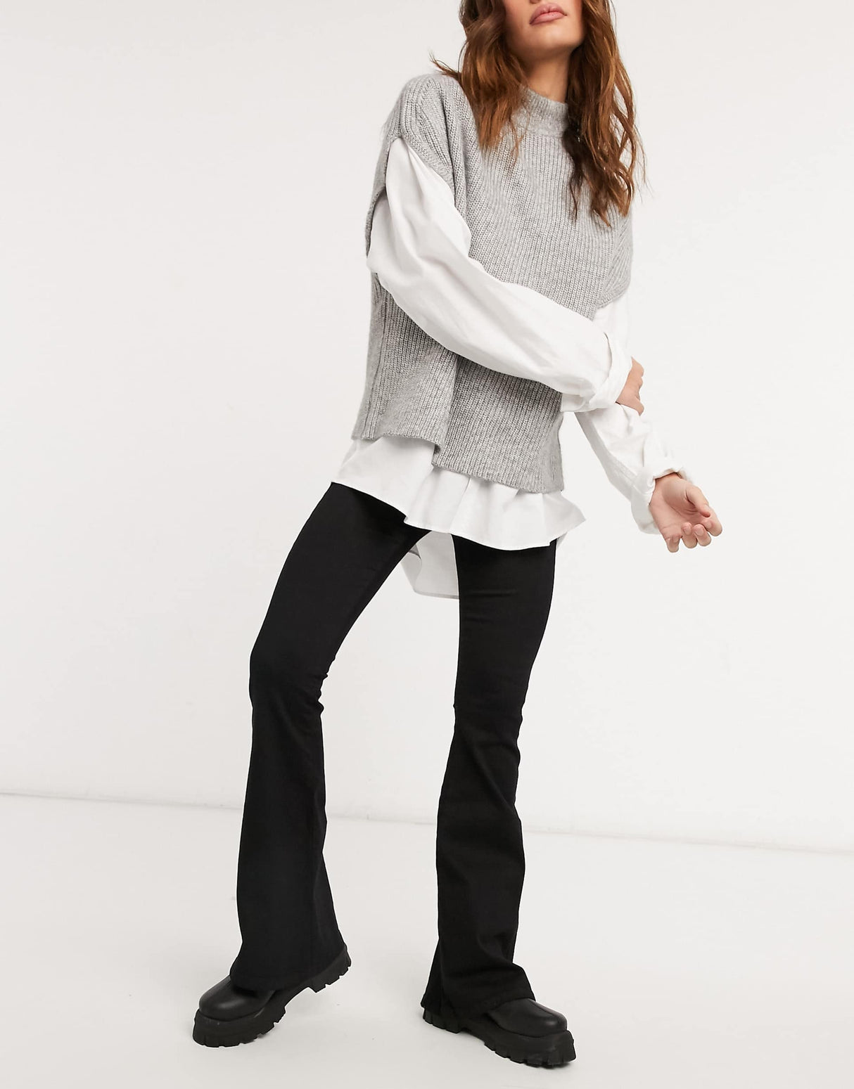Dr Denim Macy Flare Jeans In Black