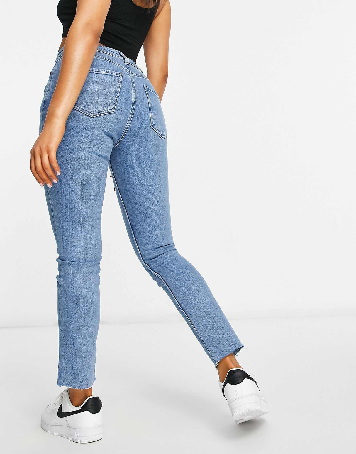 Asos Design Hourglass Mid Rise Vintage 'Skinny' Jeans In Pretty Midwash