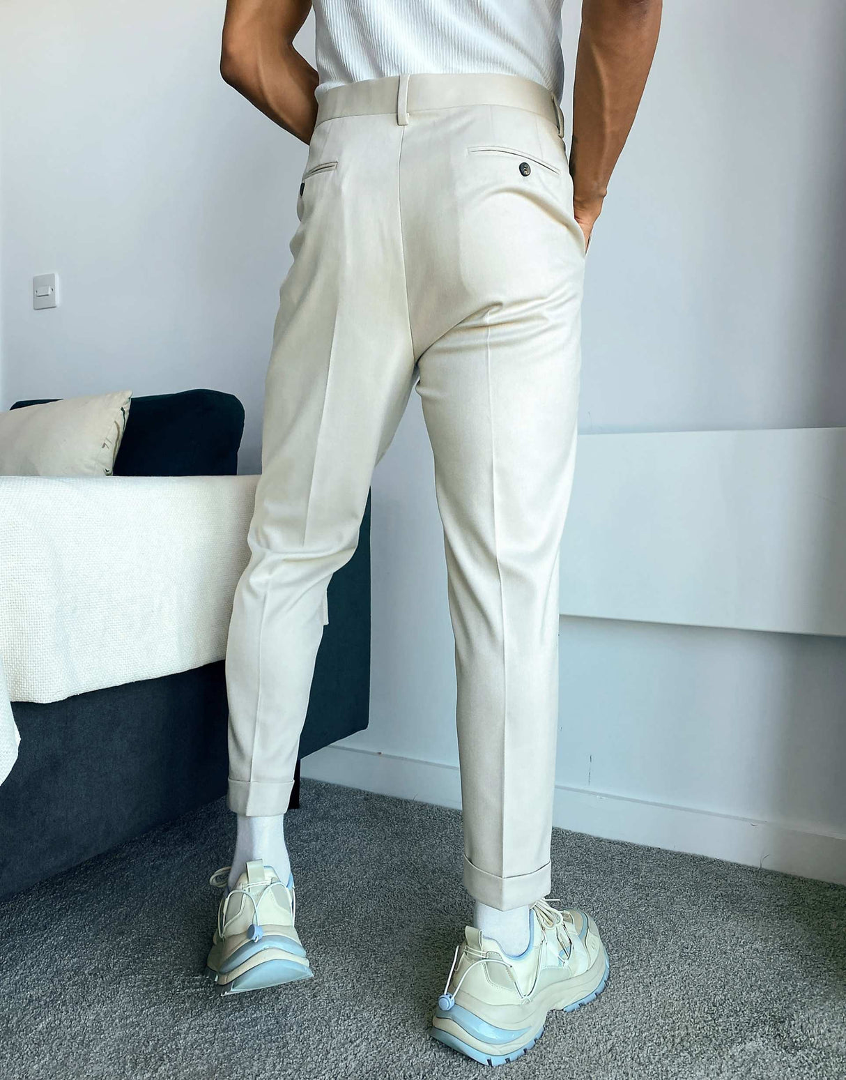 Asos Design Tapered Smart Trousers In White