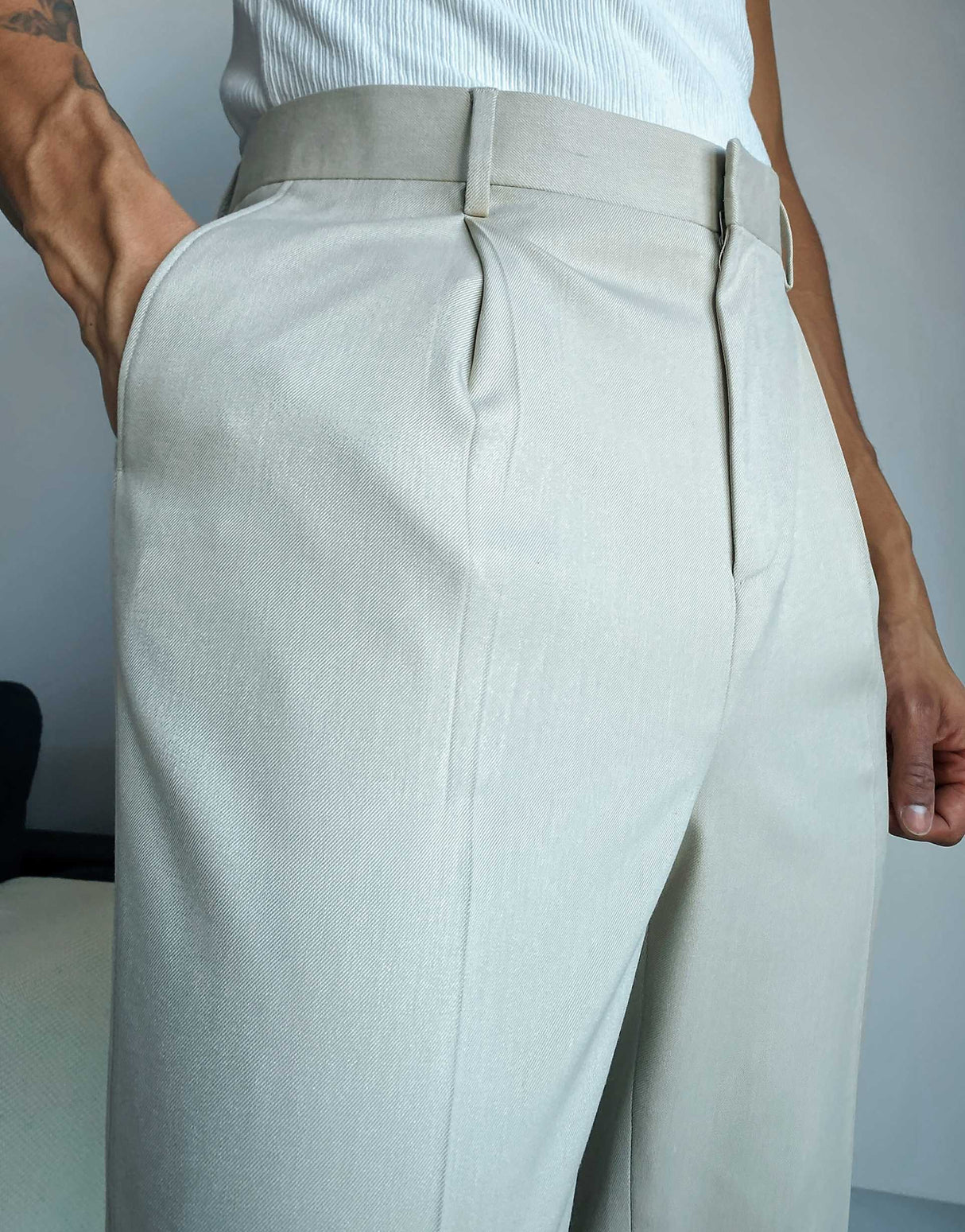 Asos Design Tapered Smart Trousers In White