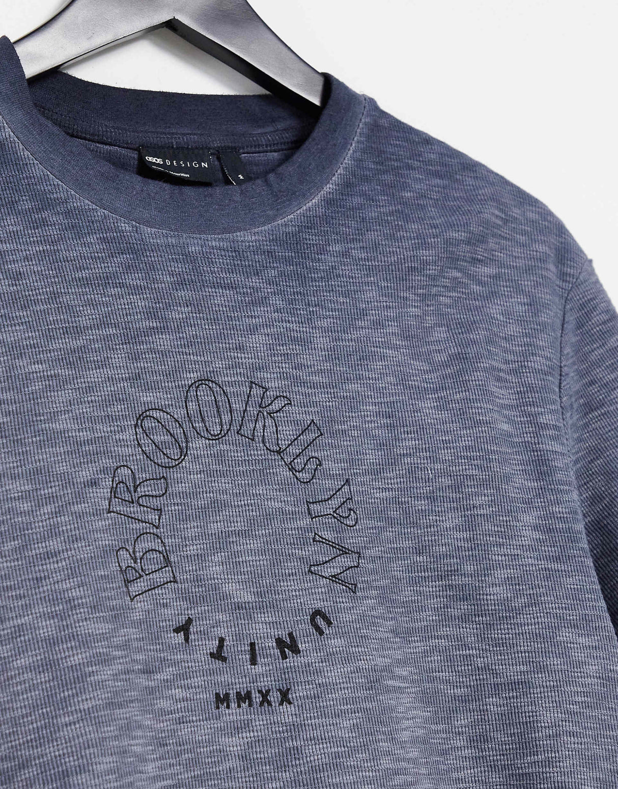 Asos Design T-Shirt In Washed Textured Jersey With Text Print