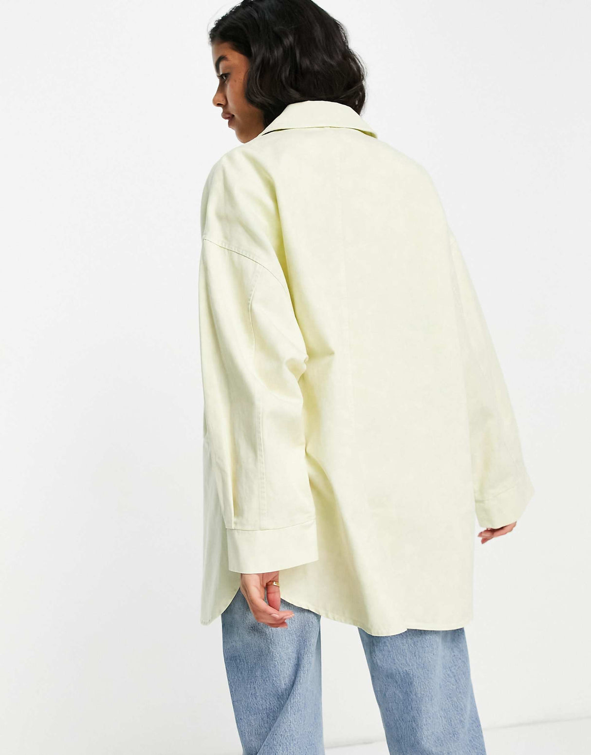 Asos Design Tie Dye Shacket In Yellow
