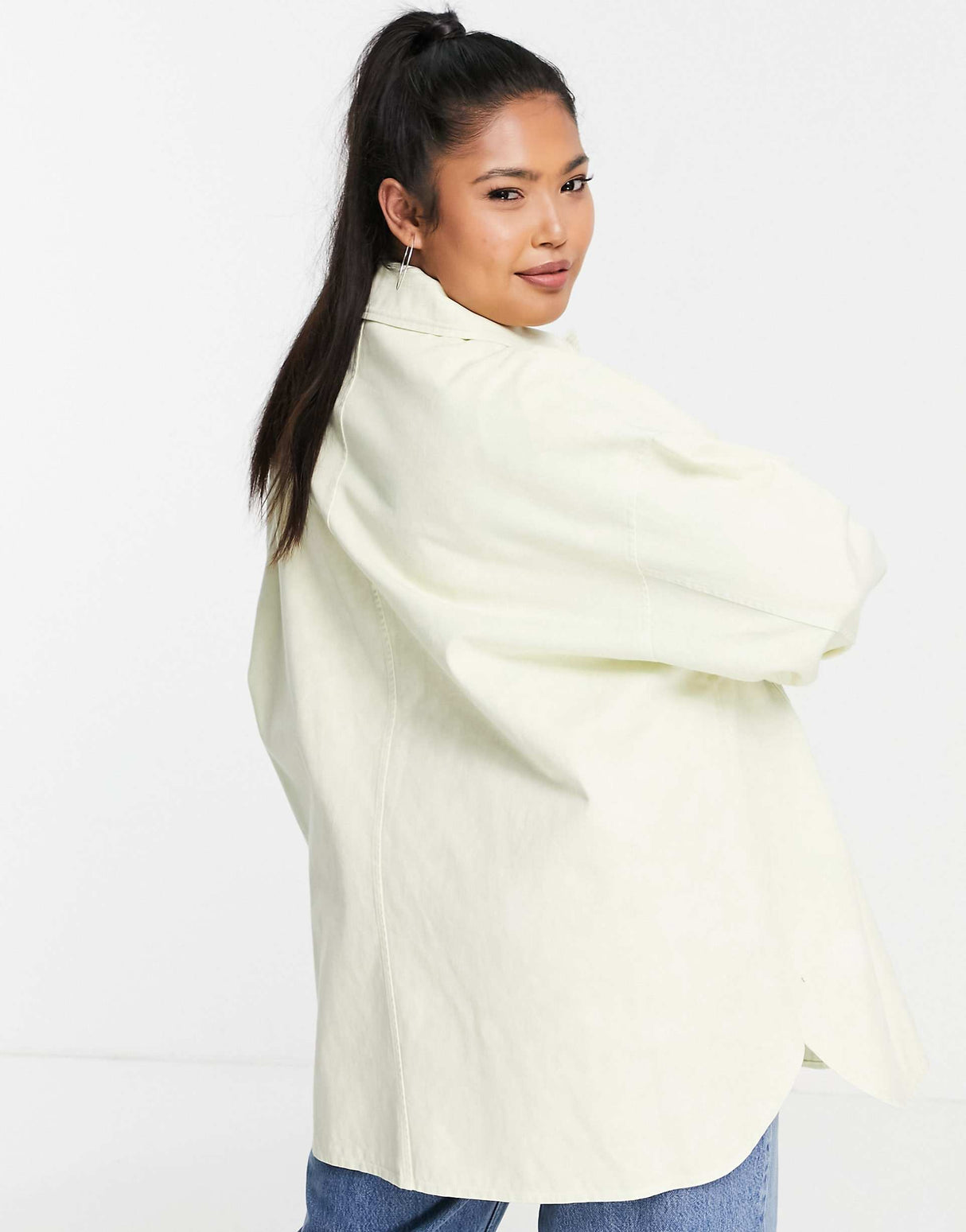 Asos Design Curve Tie Dye Shacket In Yellow