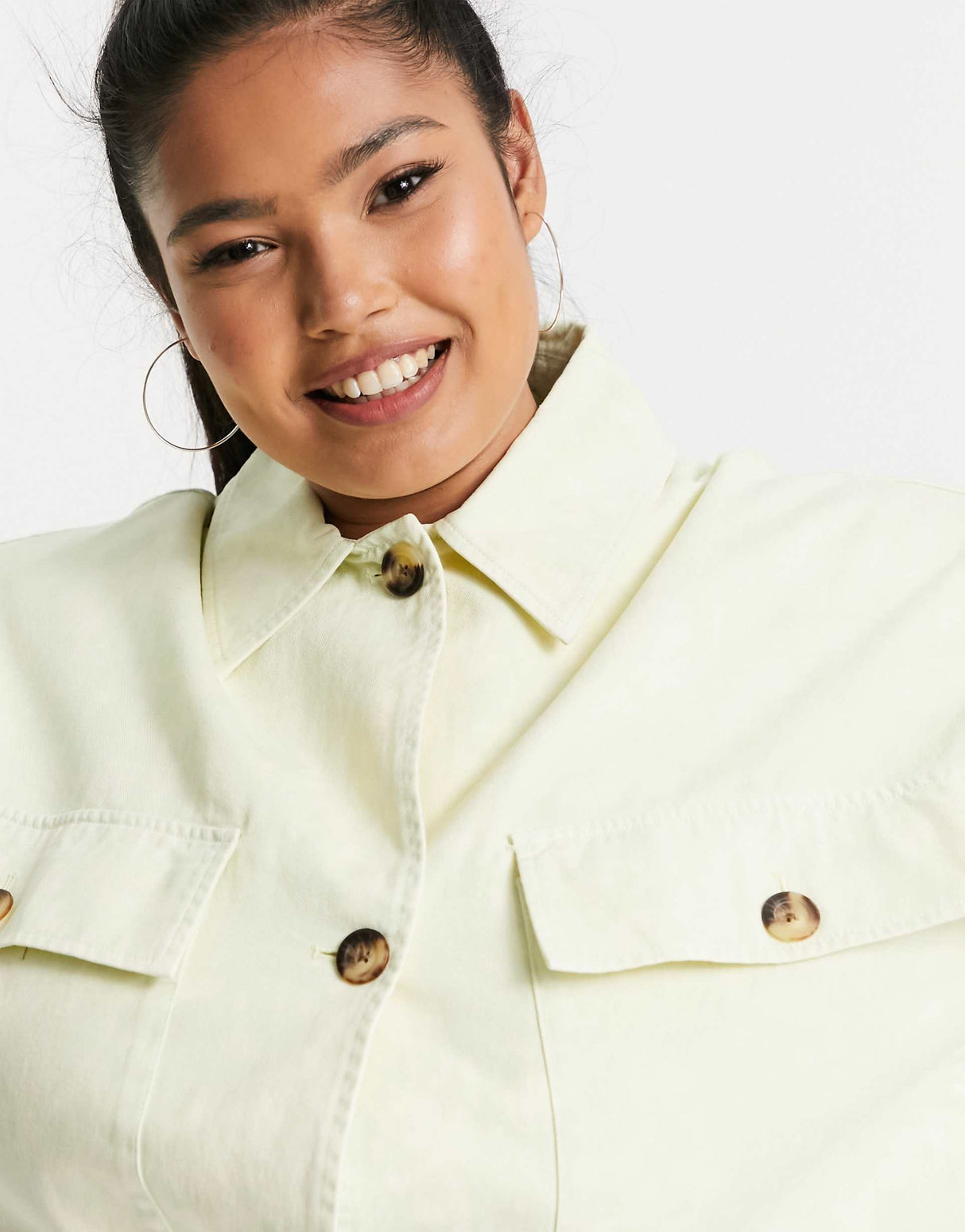Asos Design Curve Tie Dye Shacket In Yellow