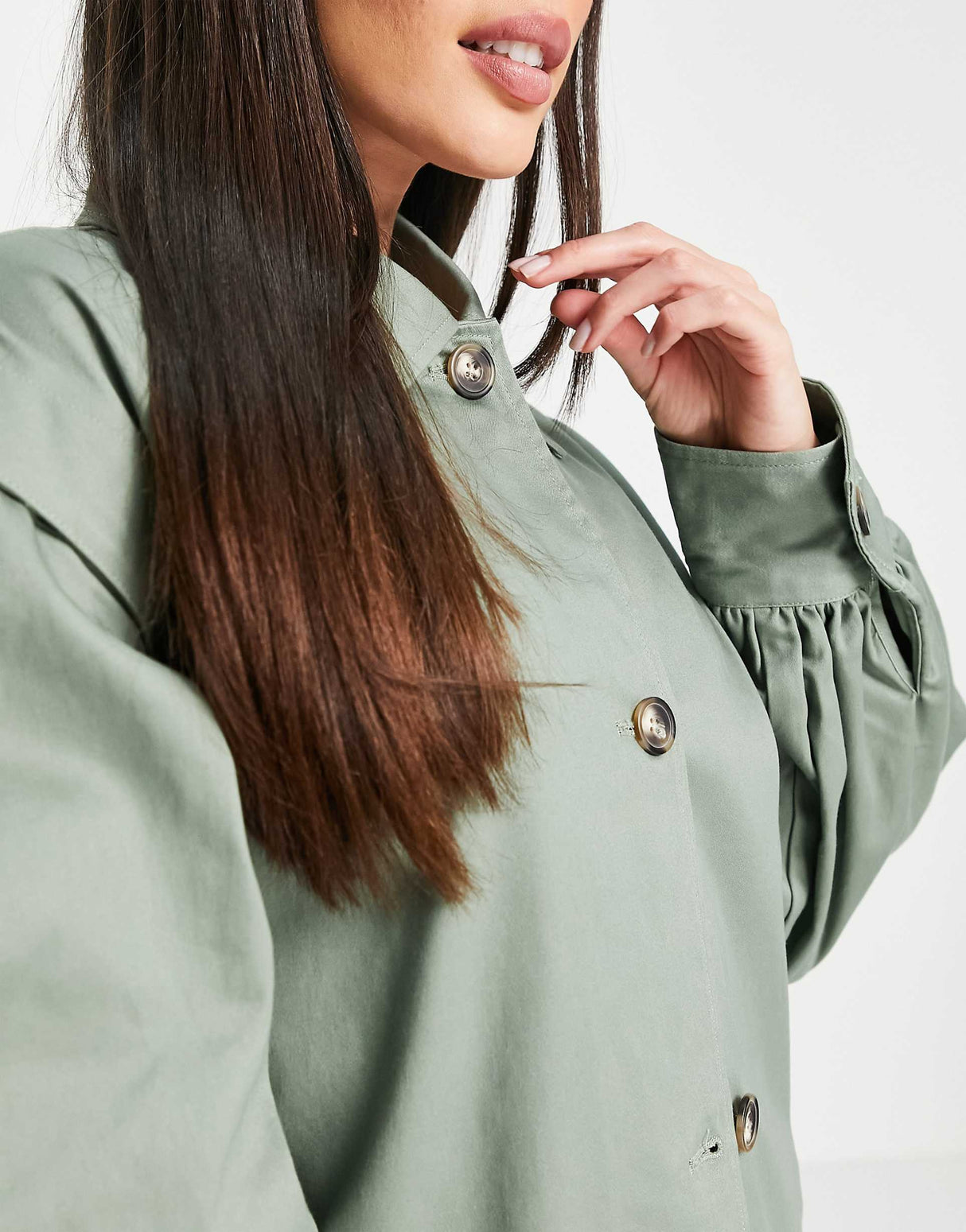 Asos Design Tall Sleeve Detail Jacket In Khaki