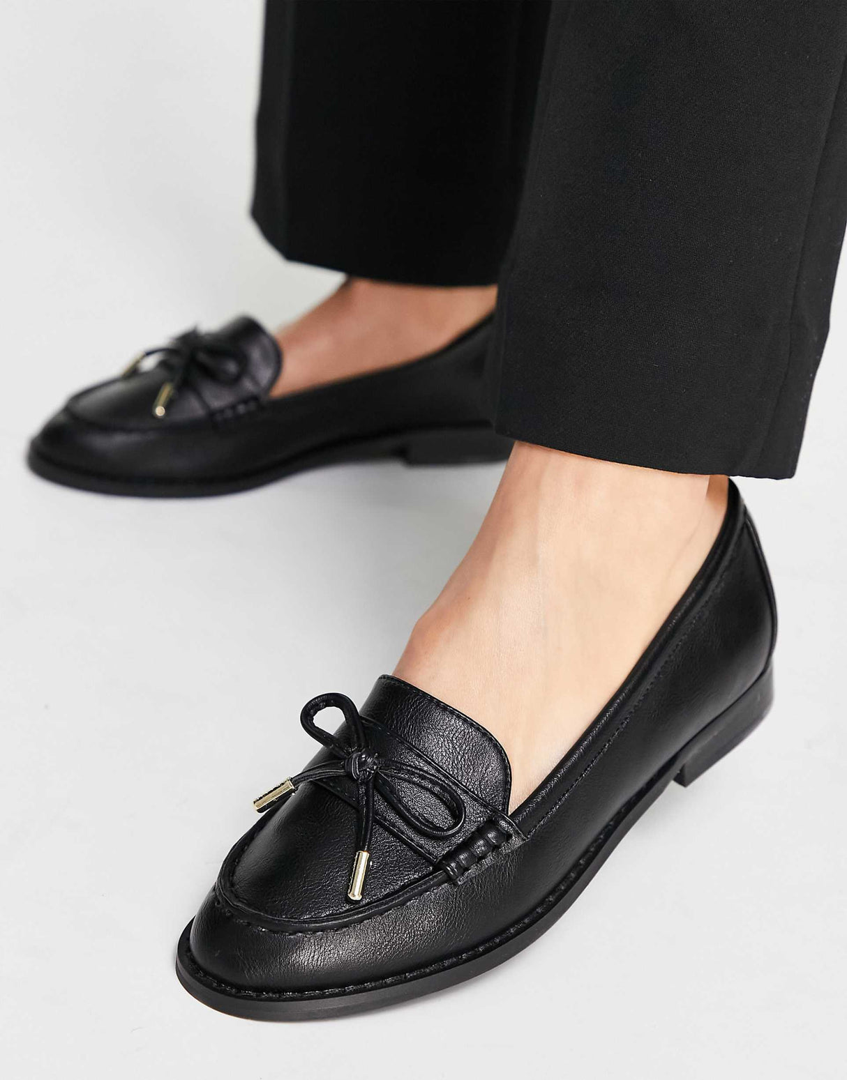 Office Flattered Loafer Flat Shoes In Black