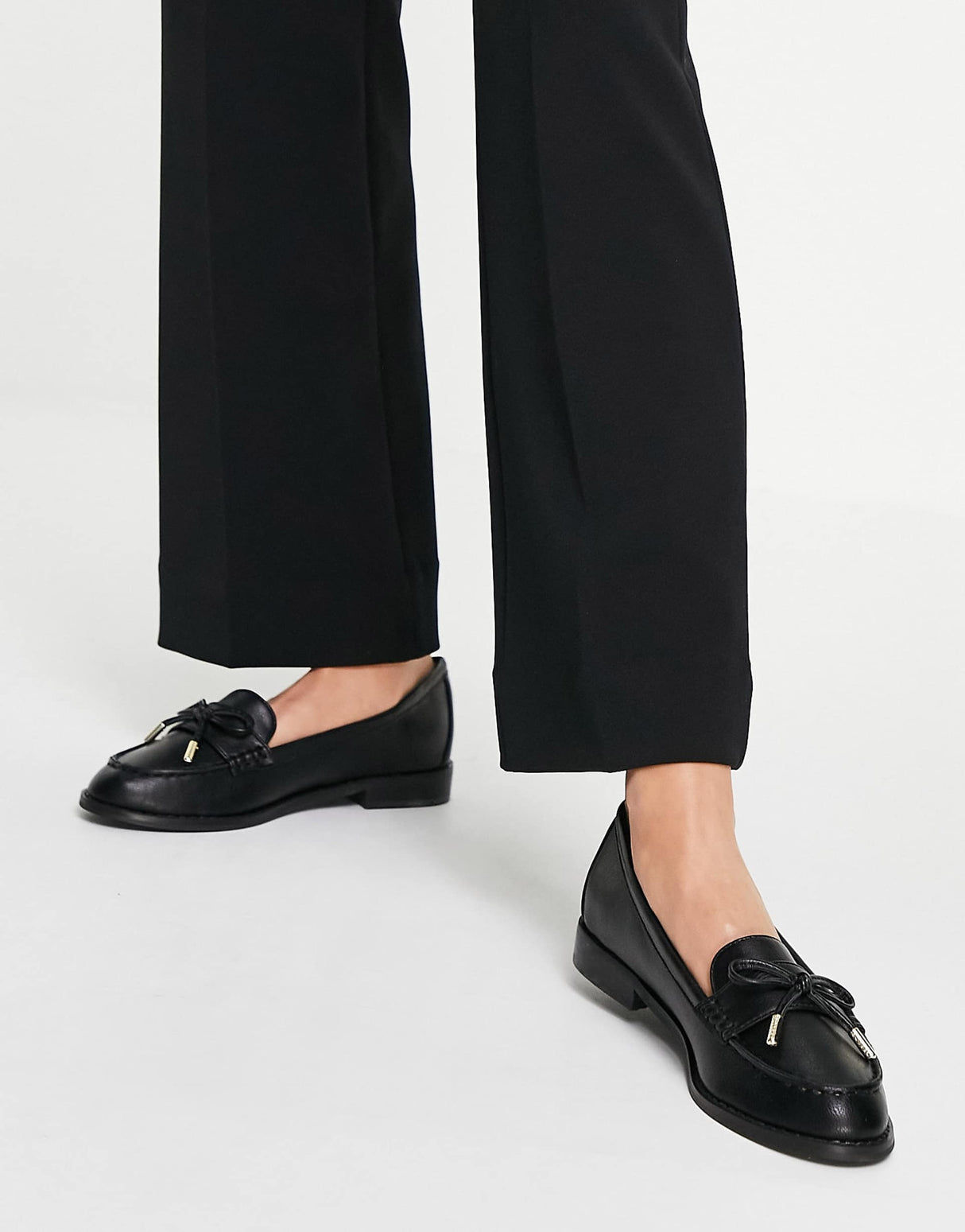 Office Flattered Loafer Flat Shoes In Black