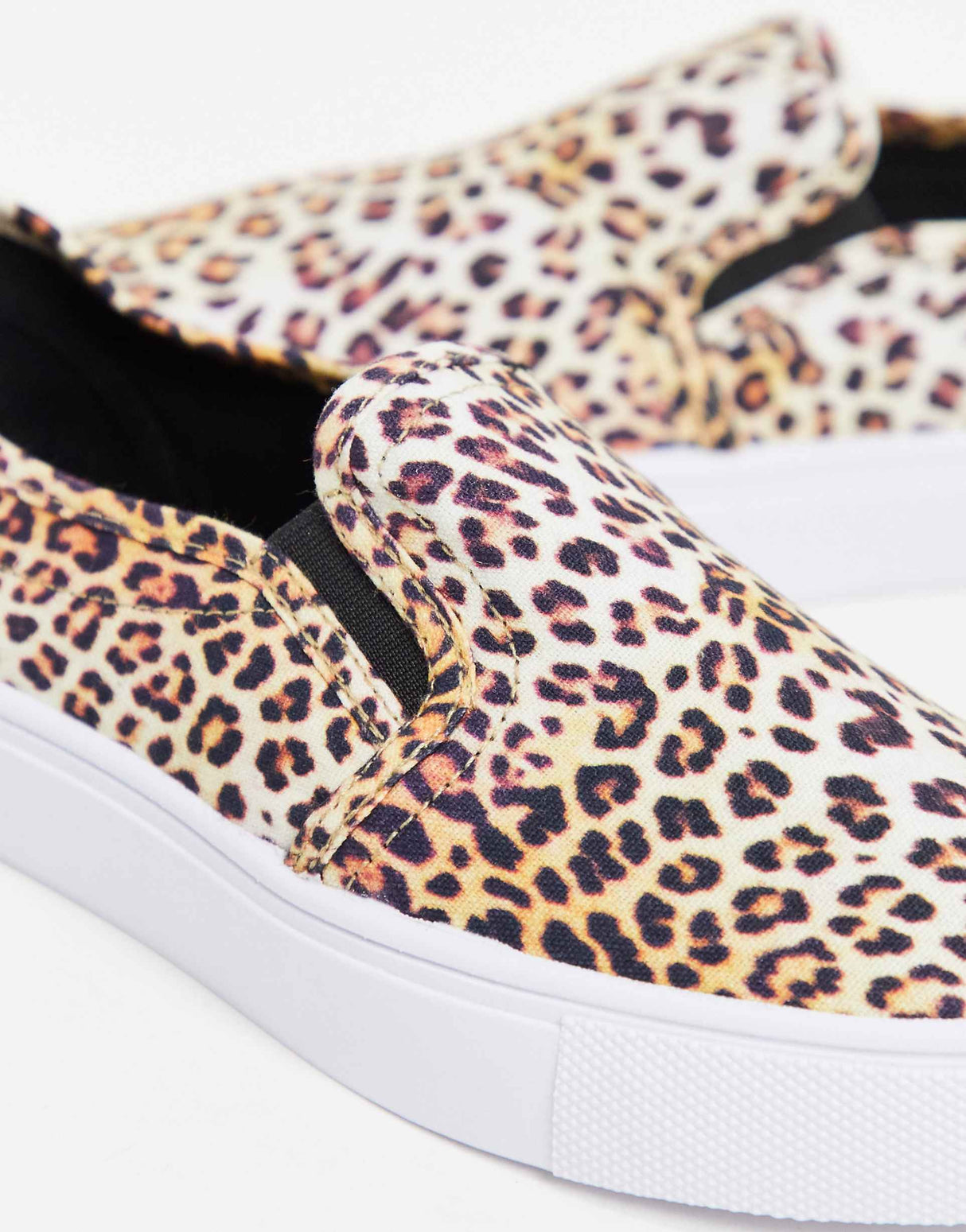 Asos Design Wide Fit Dotty Slip On Plimsolls In Leopard