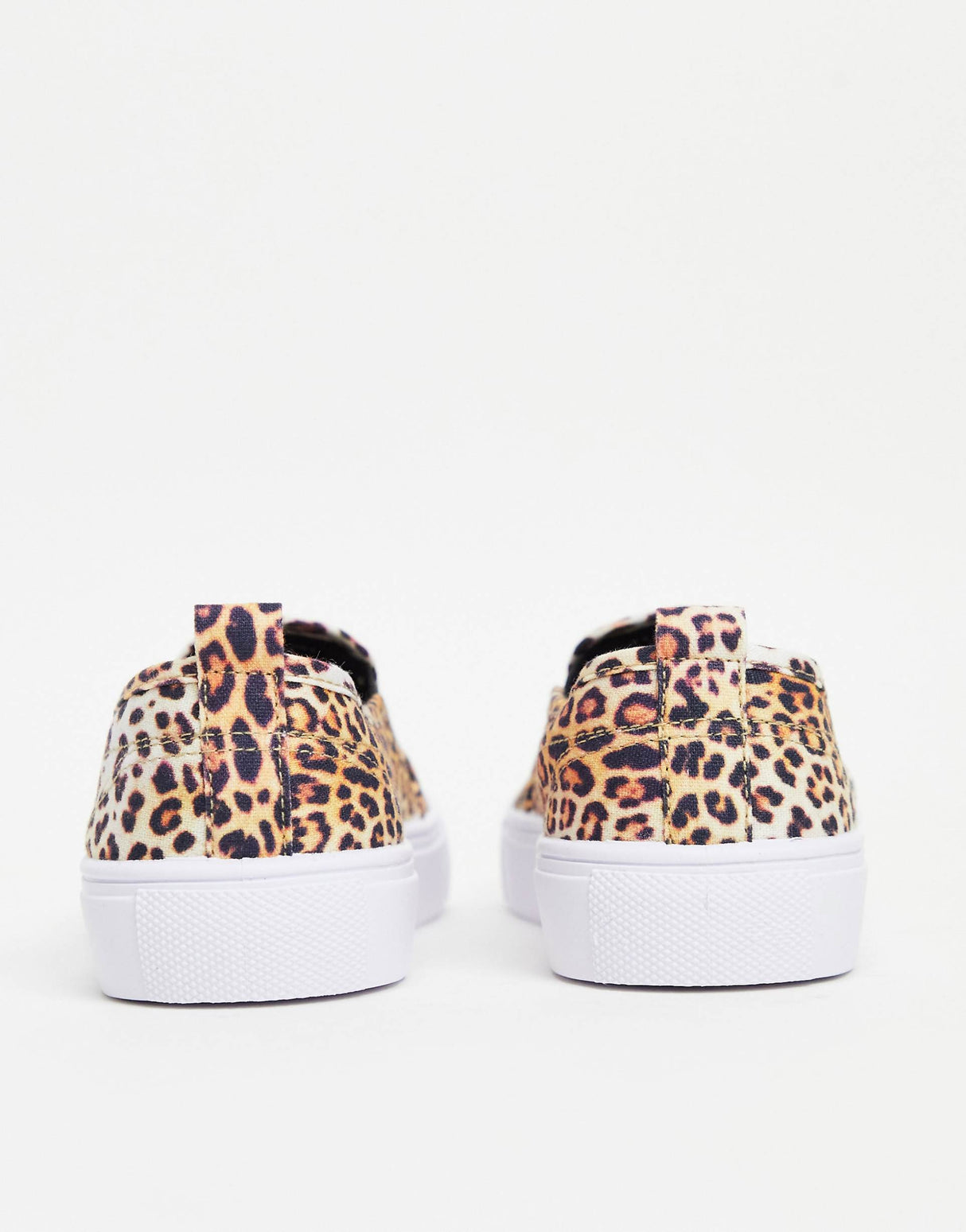 Asos Design Wide Fit Dotty Slip On Plimsolls In Leopard