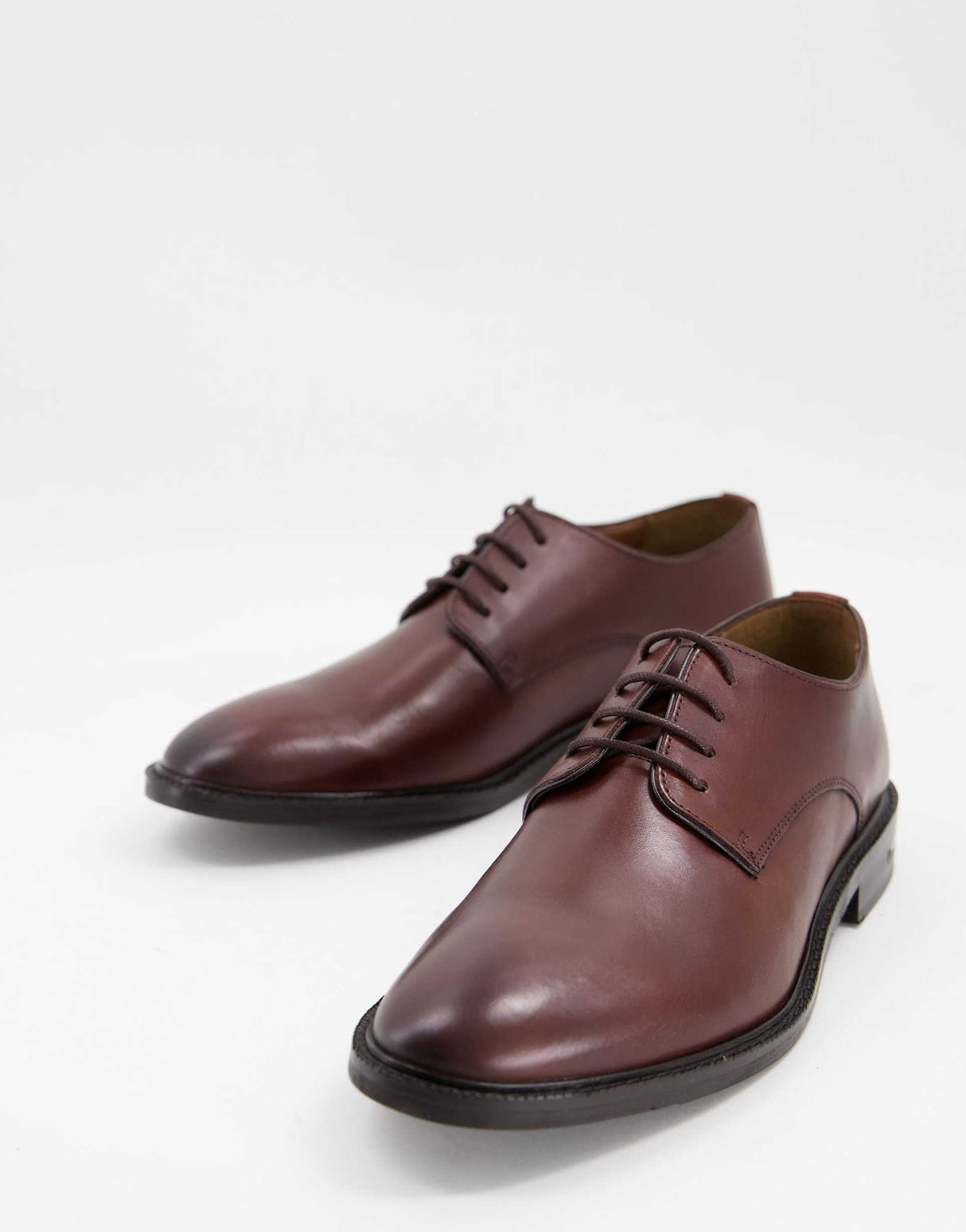 Walk London Oliver Derby Shoes In Tan Leather