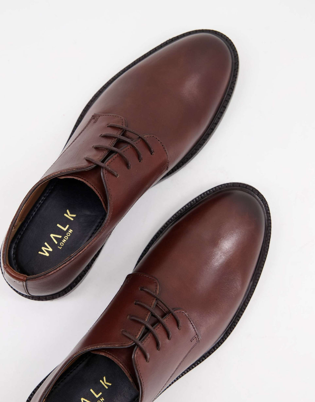 Walk London Oliver Derby Shoes In Tan Leather