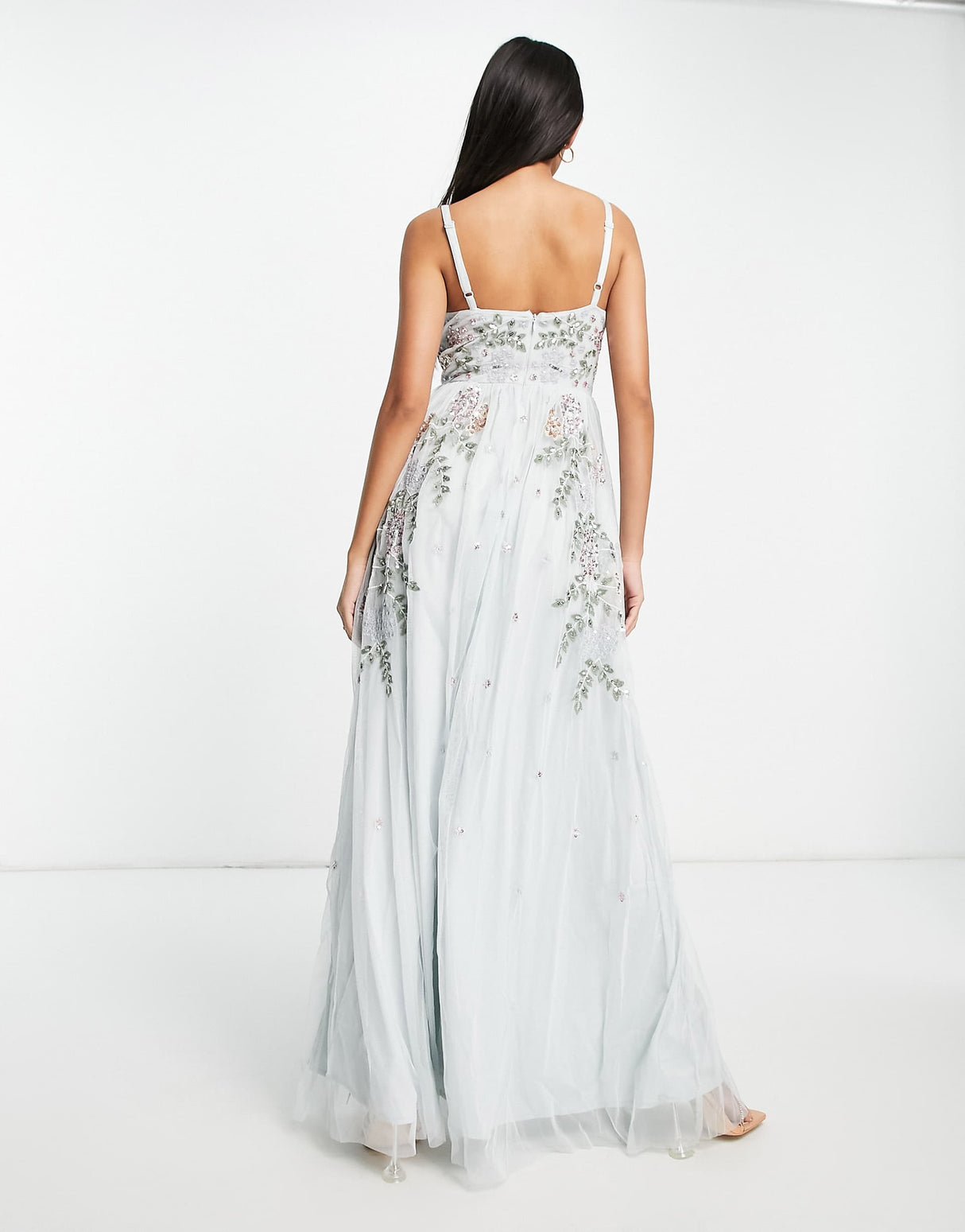 Maya Embellished Maxi Dress In Ice Blue