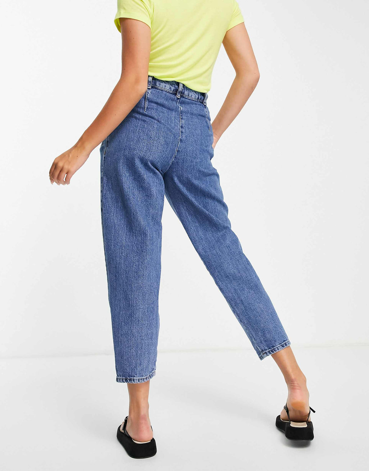 Whistles Authentic Pleat Front Jeans In Dark Blue