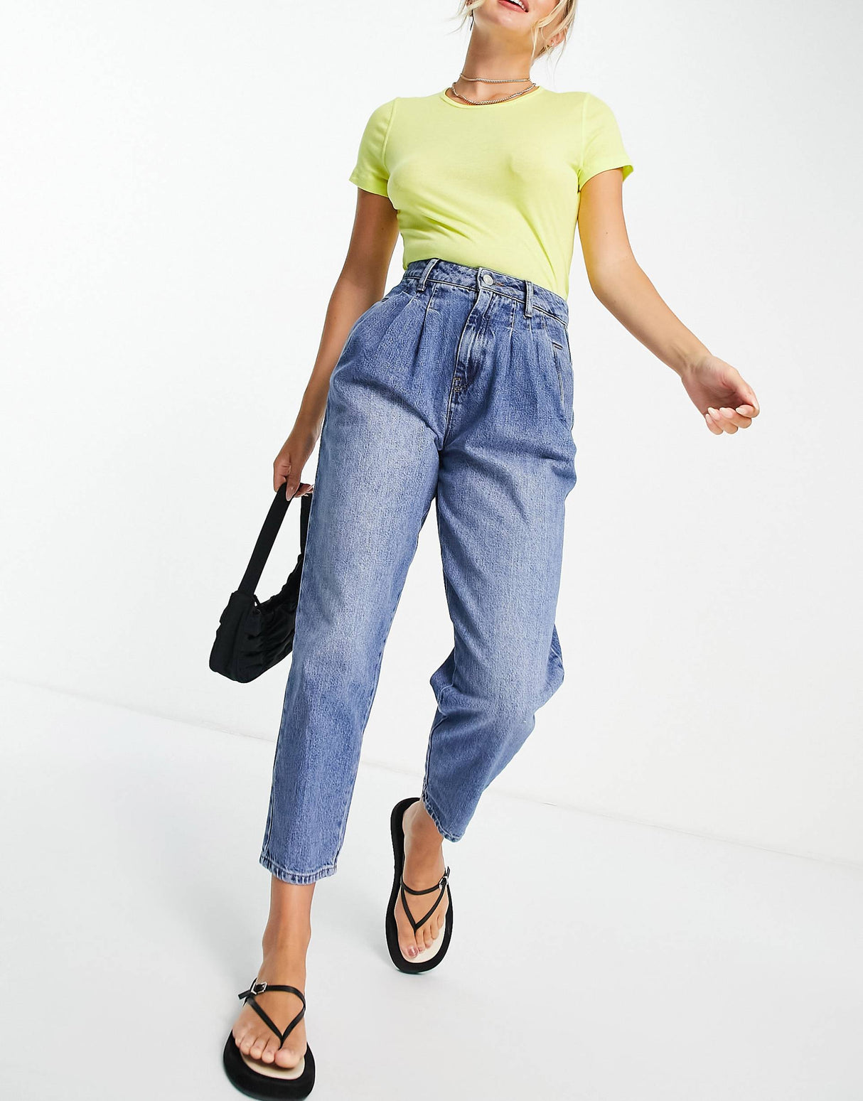 Whistles Authentic Pleat Front Jeans In Dark Blue