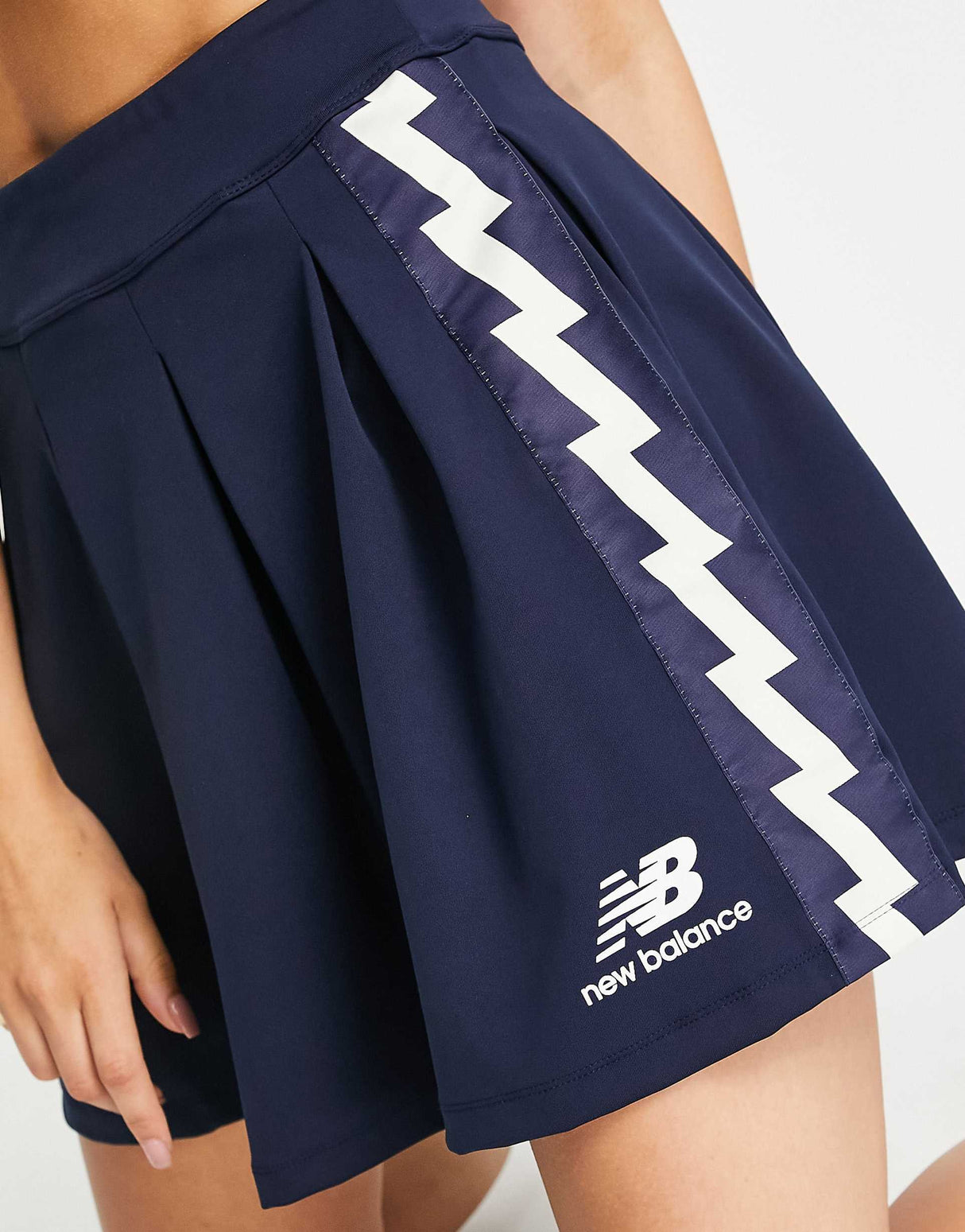 New Balance Taped Mini Skirt In Navy -