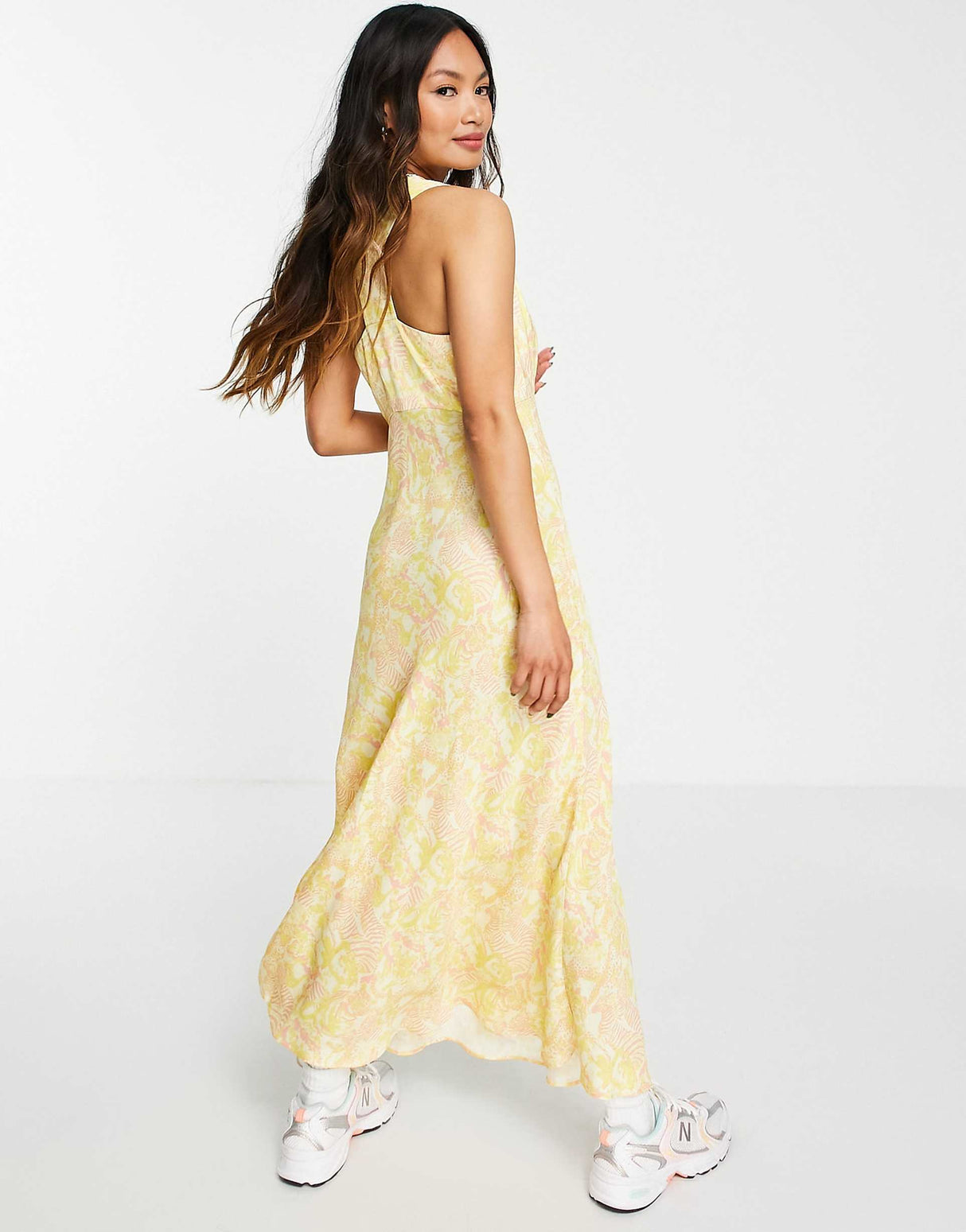 Whistles Jungle Safari Printed Midi Dress In Yellow