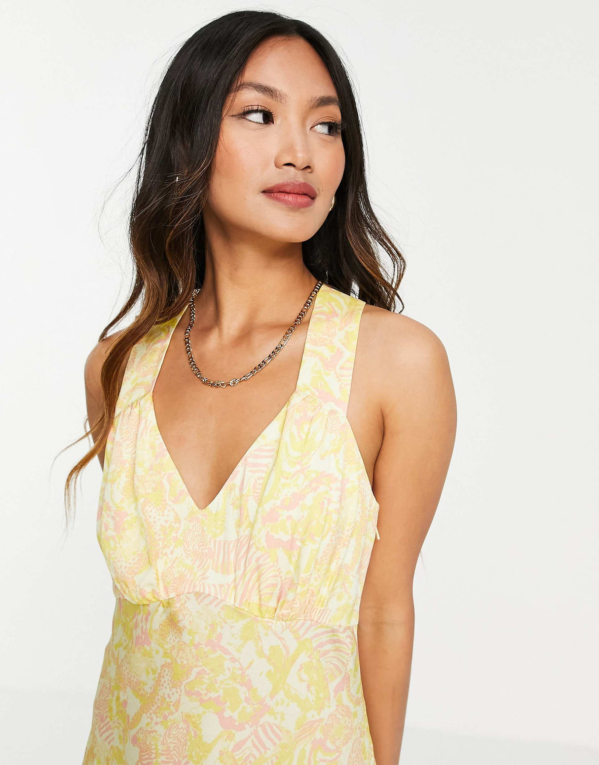 Whistles Jungle Safari Printed Midi Dress In Yellow