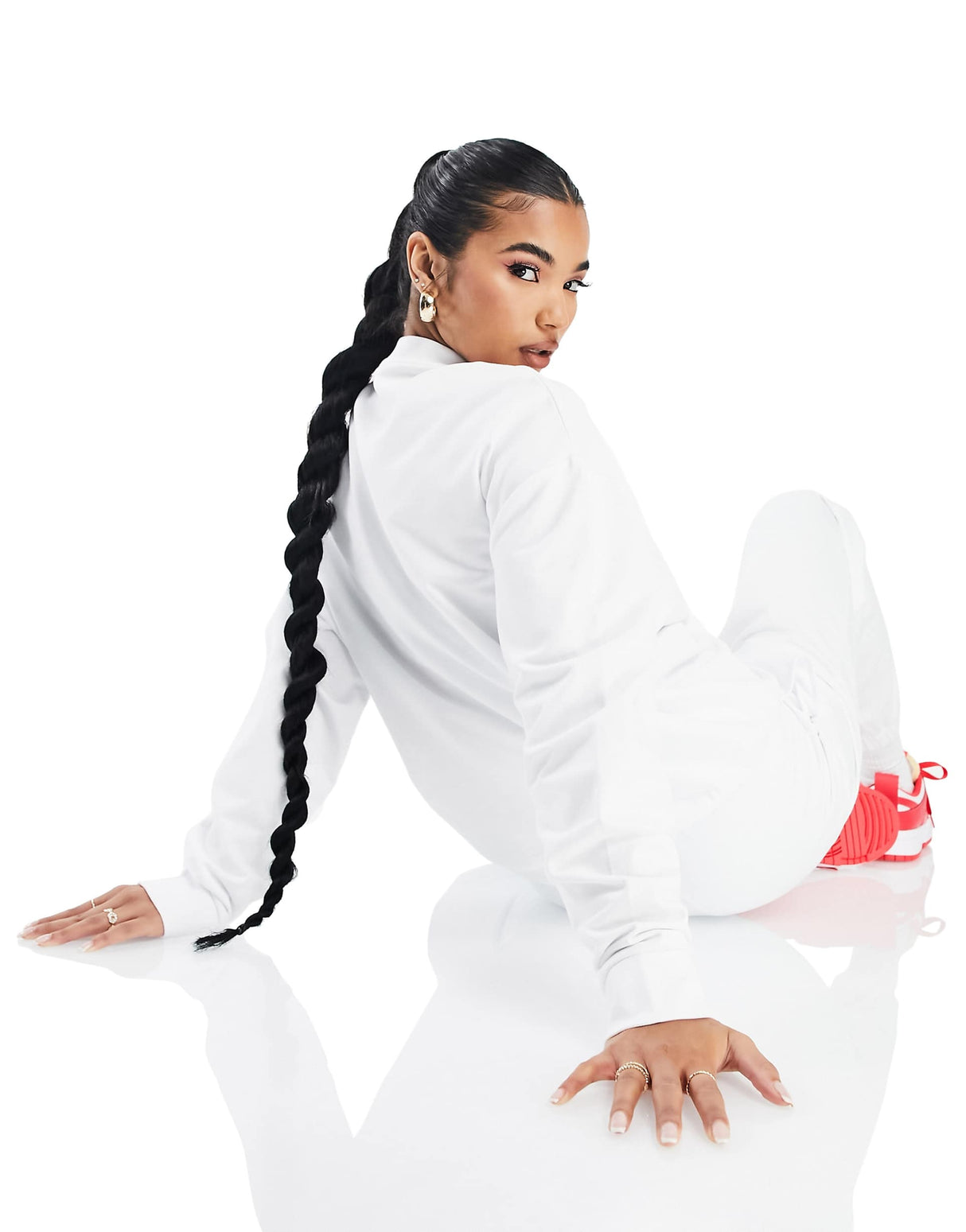 Asyou Co-Ord Branded Embroidery Sweat In White