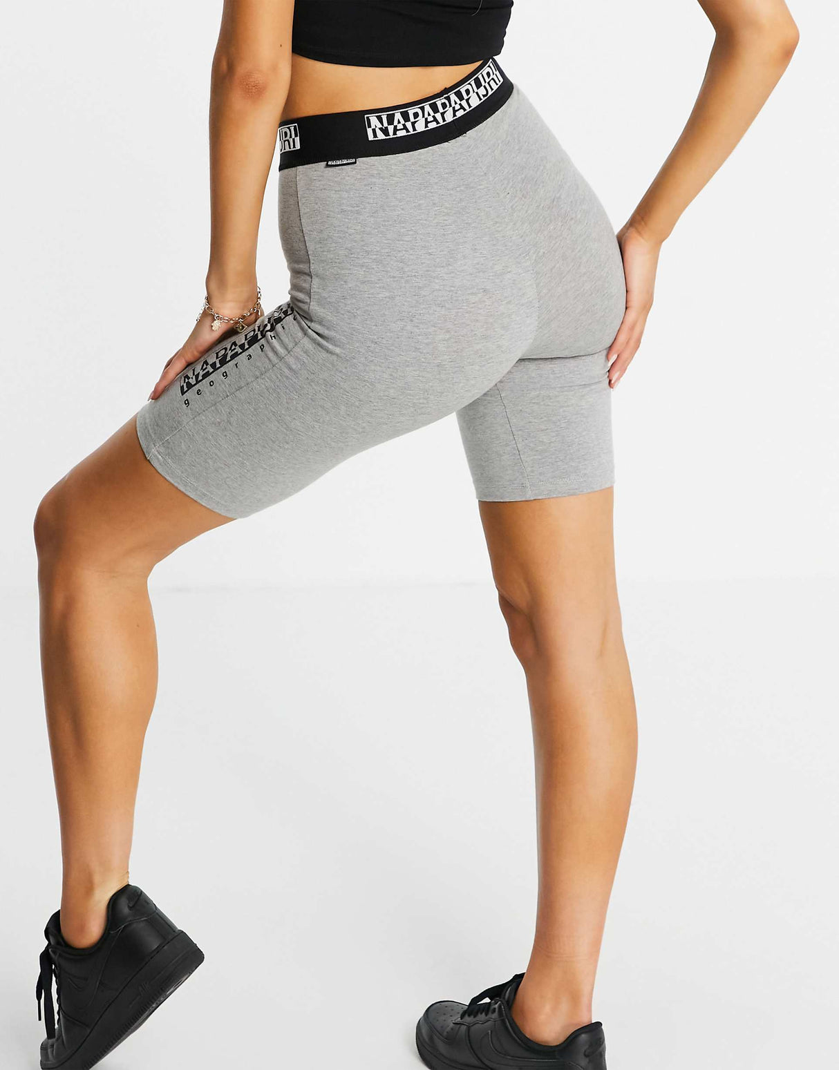 Napapijri Box Legging Shorts In Grey
