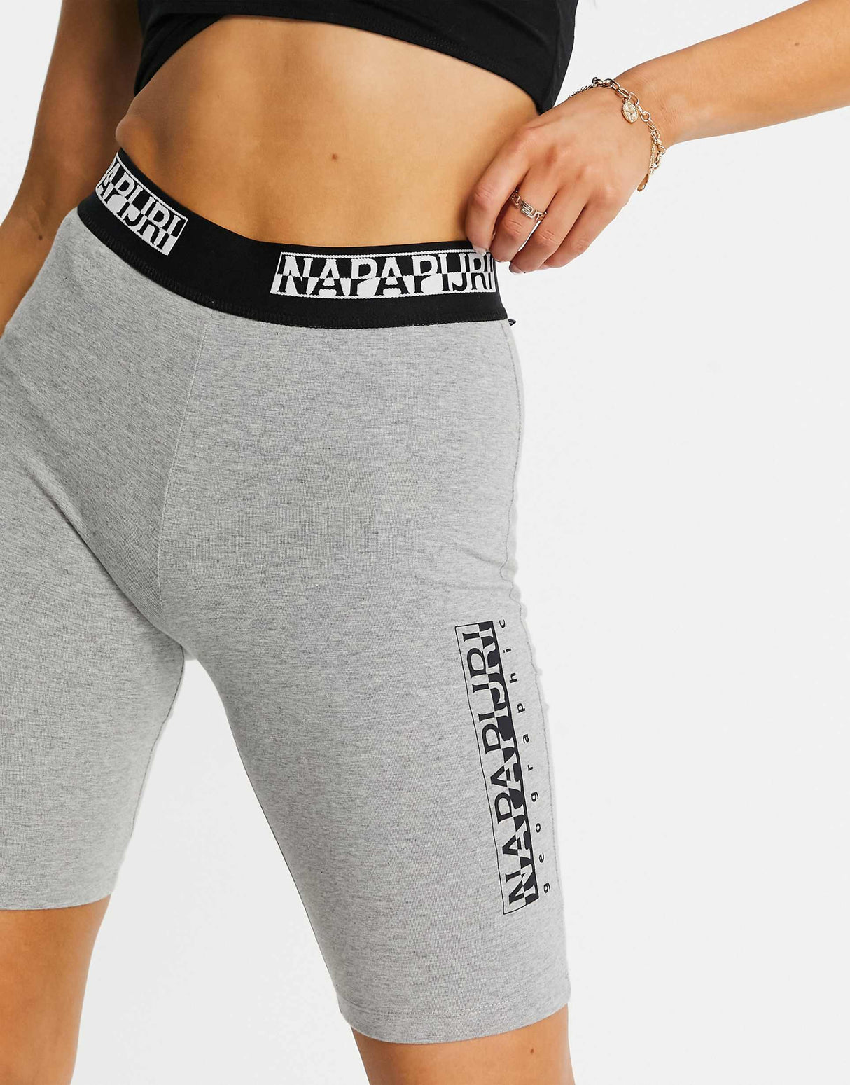 Napapijri Box Legging Shorts In Grey