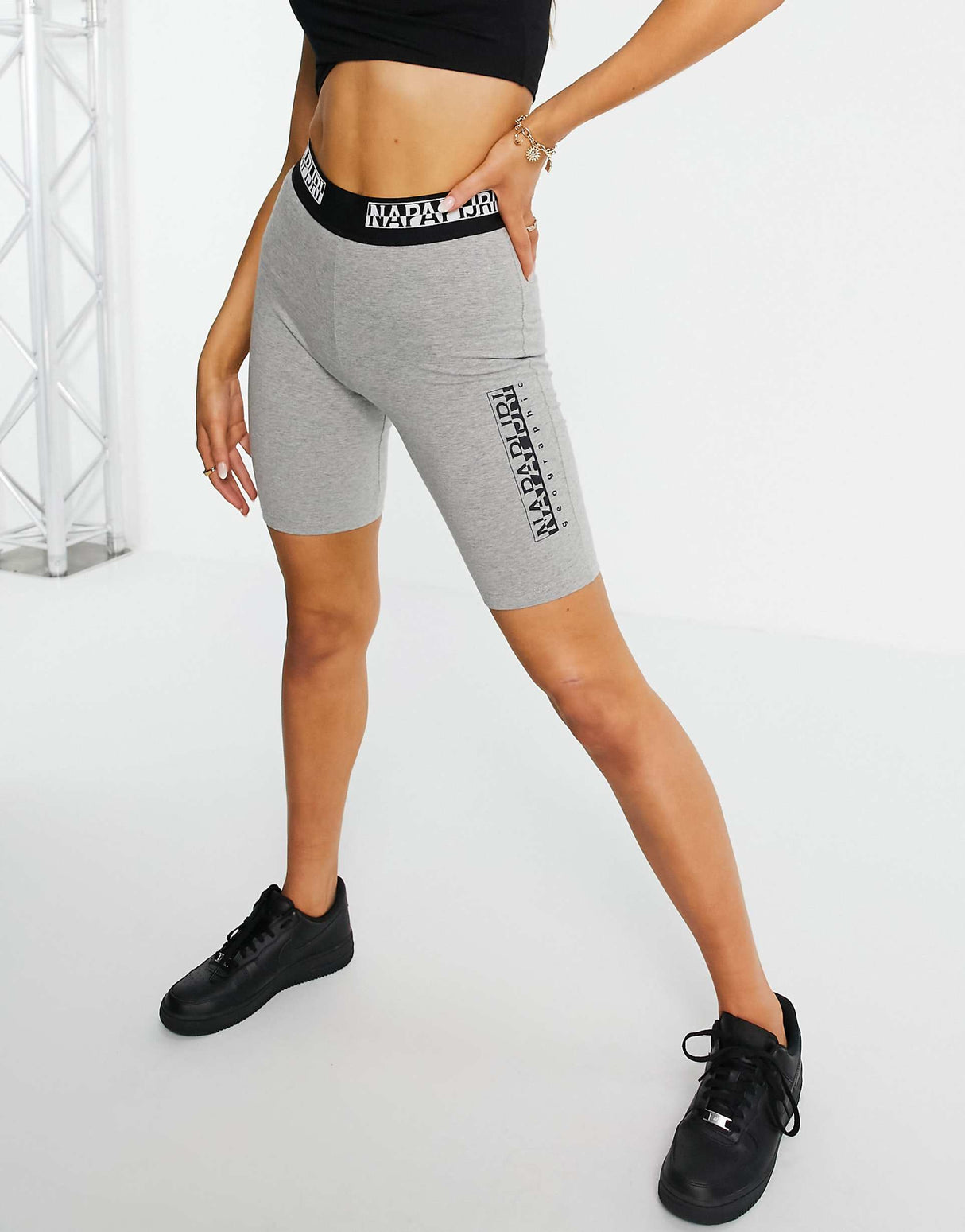 Napapijri Box Legging Shorts In Grey