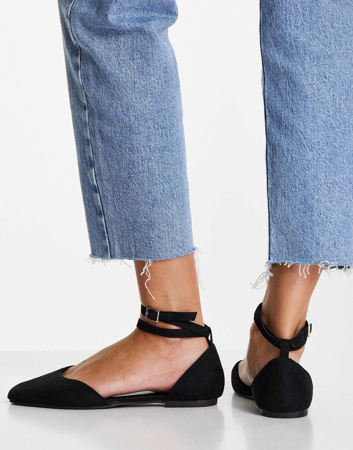 Asos Design Wide Fit Lift Ballet Flats In Black