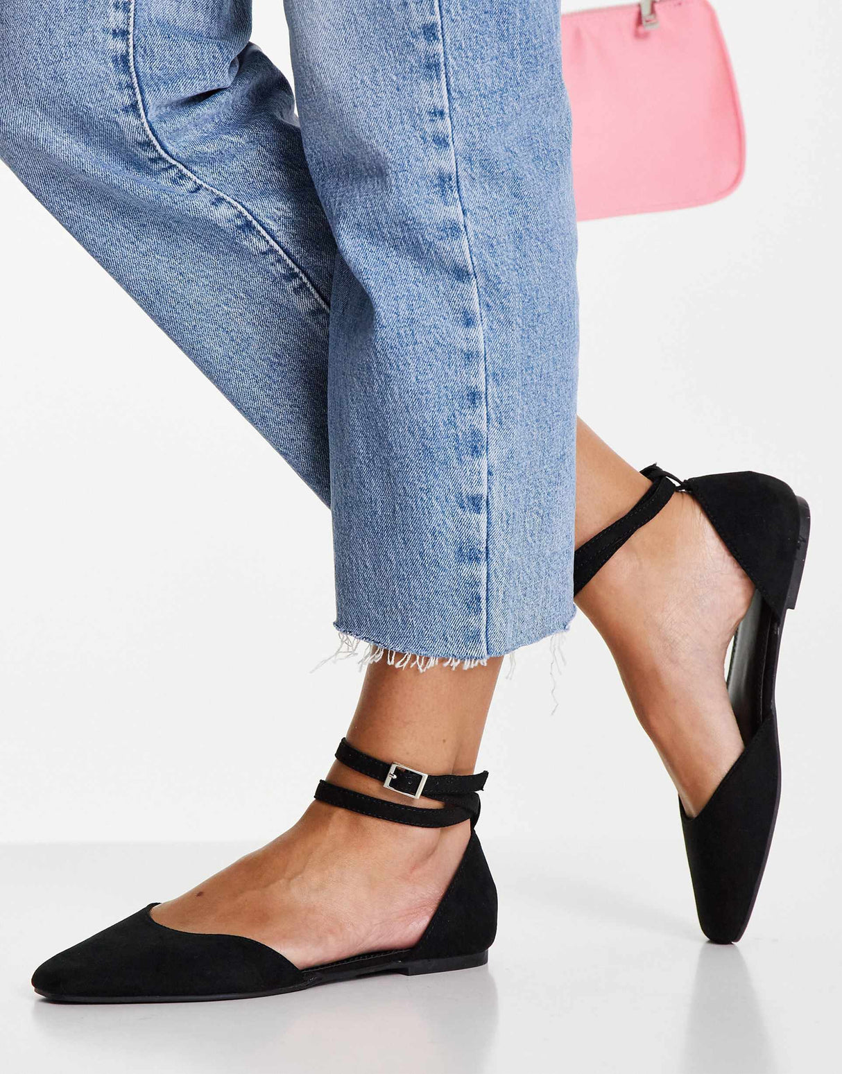 Asos Design Wide Fit Lift Ballet Flats In Black