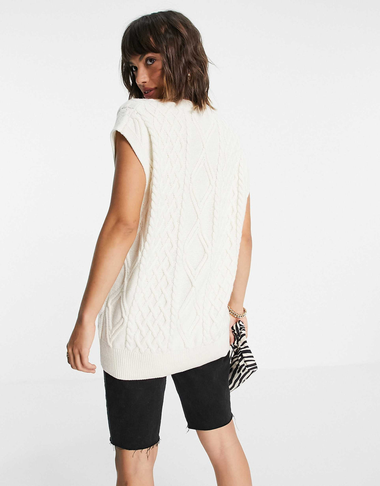 & Other Stories Knitted Vest In Off White