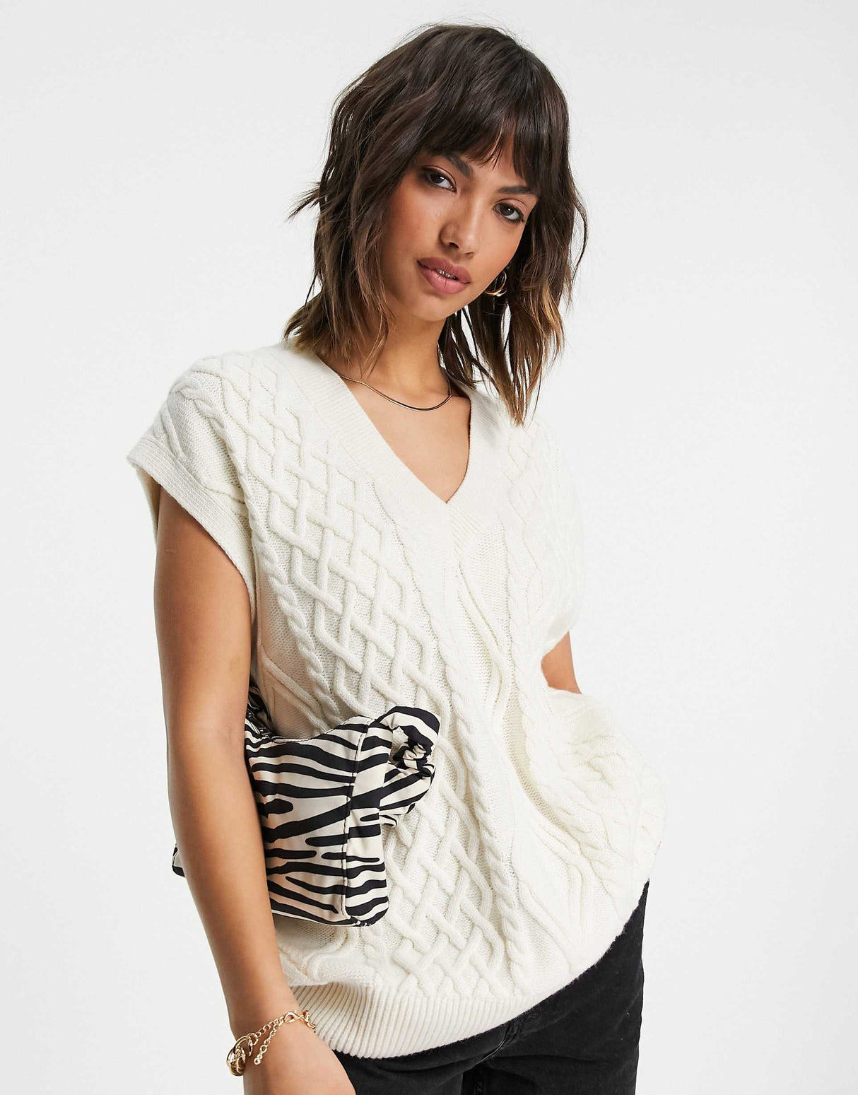 & Other Stories Knitted Vest In Off White