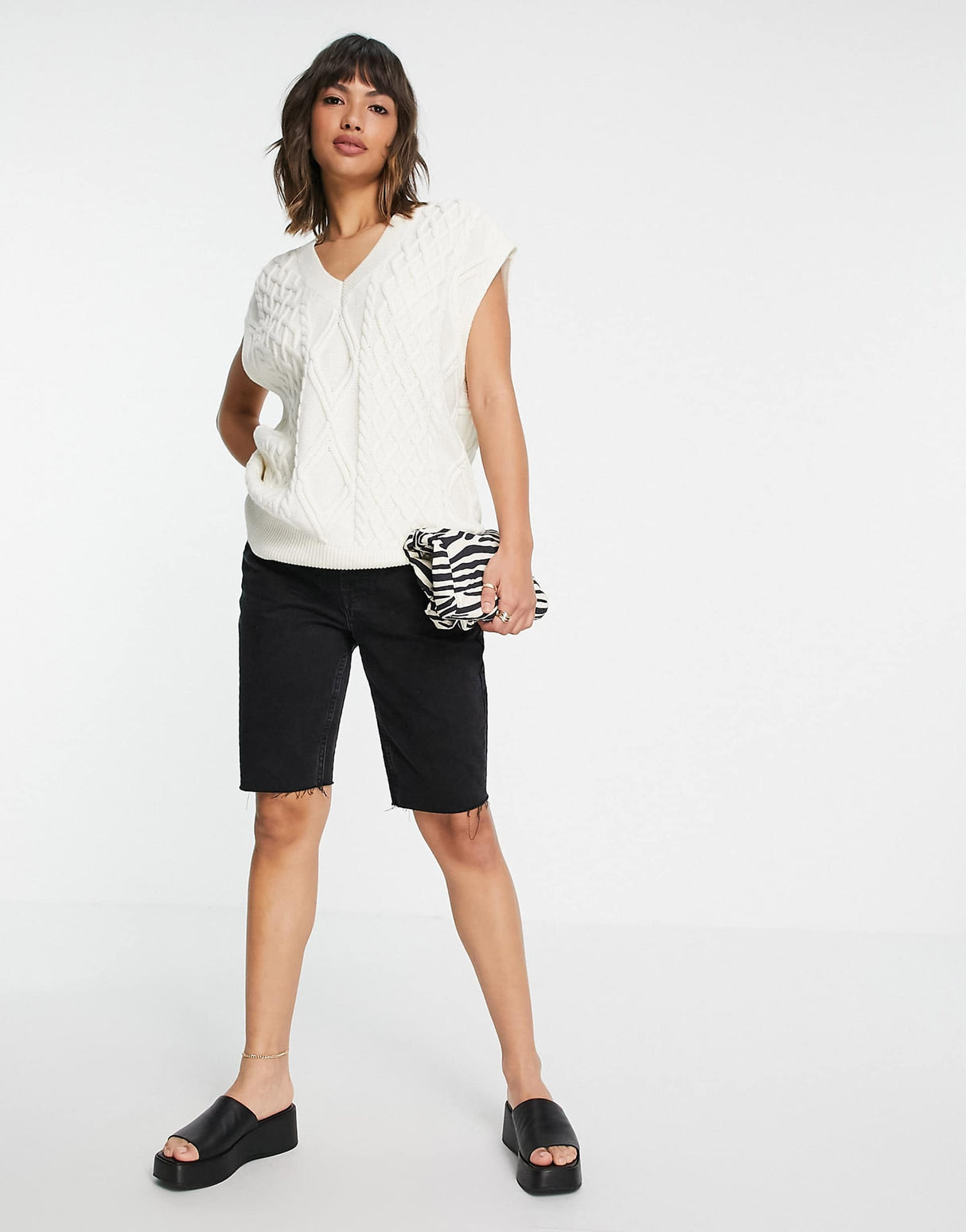 & Other Stories Knitted Vest In Off White