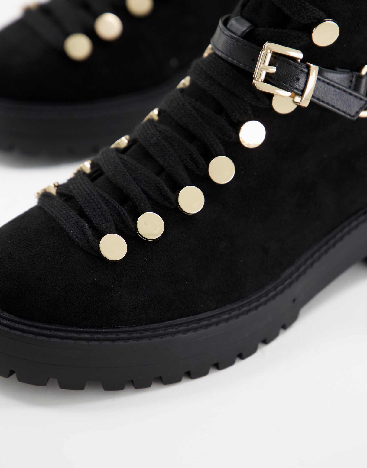 Asos Design Arabelle Chain Trim Hiker Boots In Black