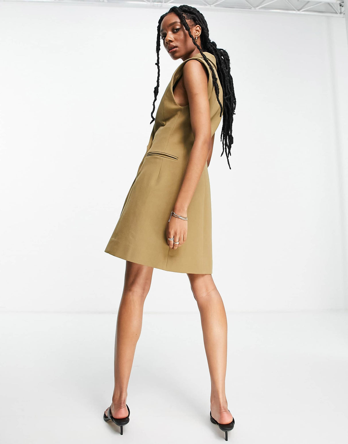 & Other Stories Sleeveless Blazer Dress In Beige