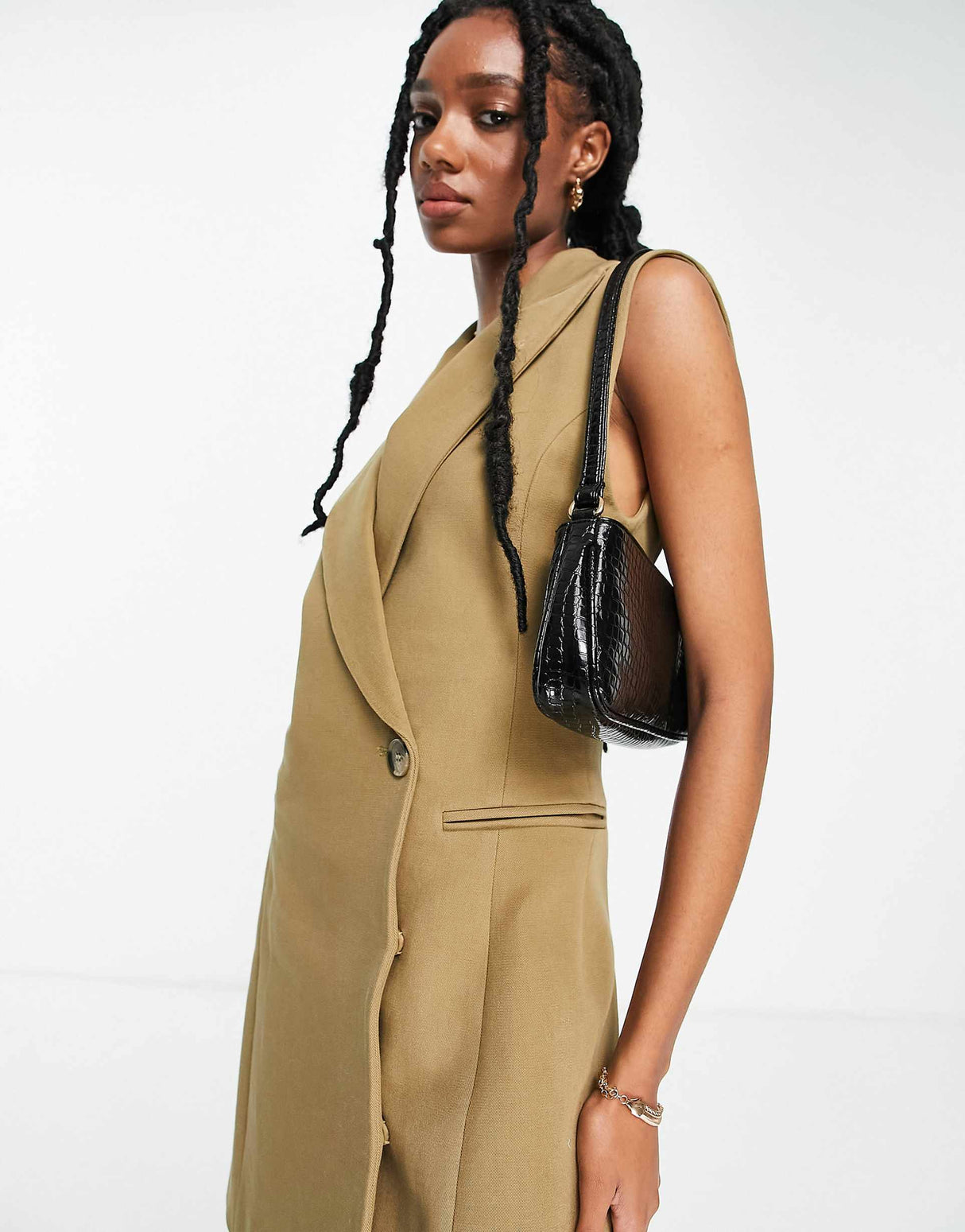 & Other Stories Sleeveless Blazer Dress In Beige