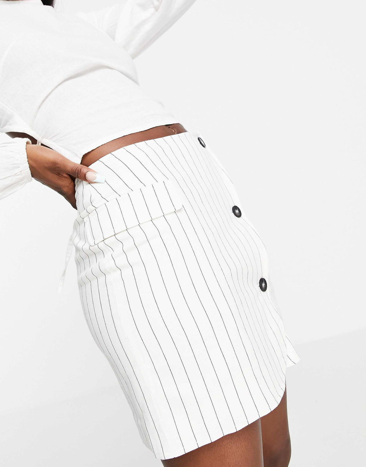 Reclaimed Vintage Inspired Mini Skirt Suit Co-Ord In Stripe